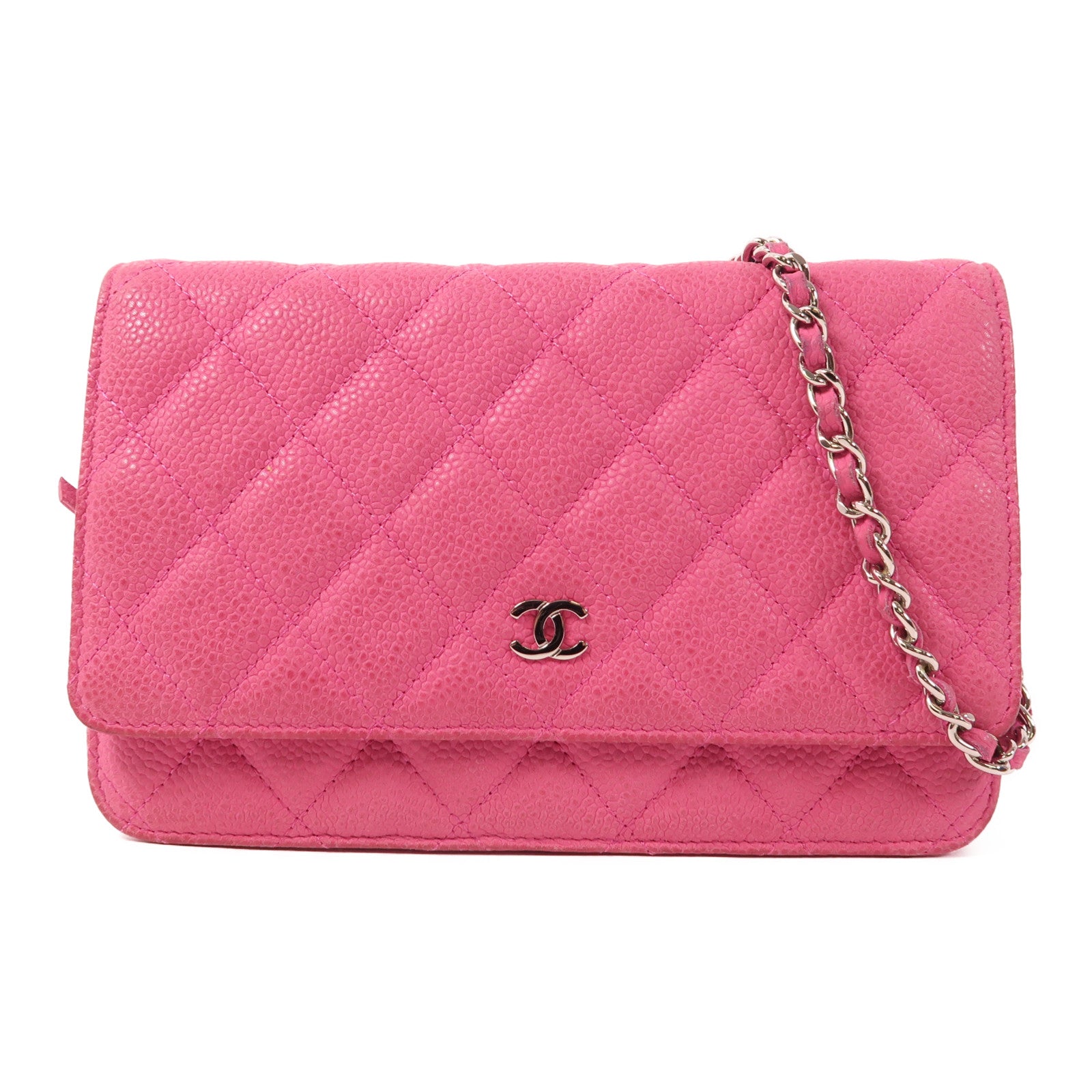 CHANEL 牛皮皮革WOC Wallet On Chain銀扣鏈帶肩背袋