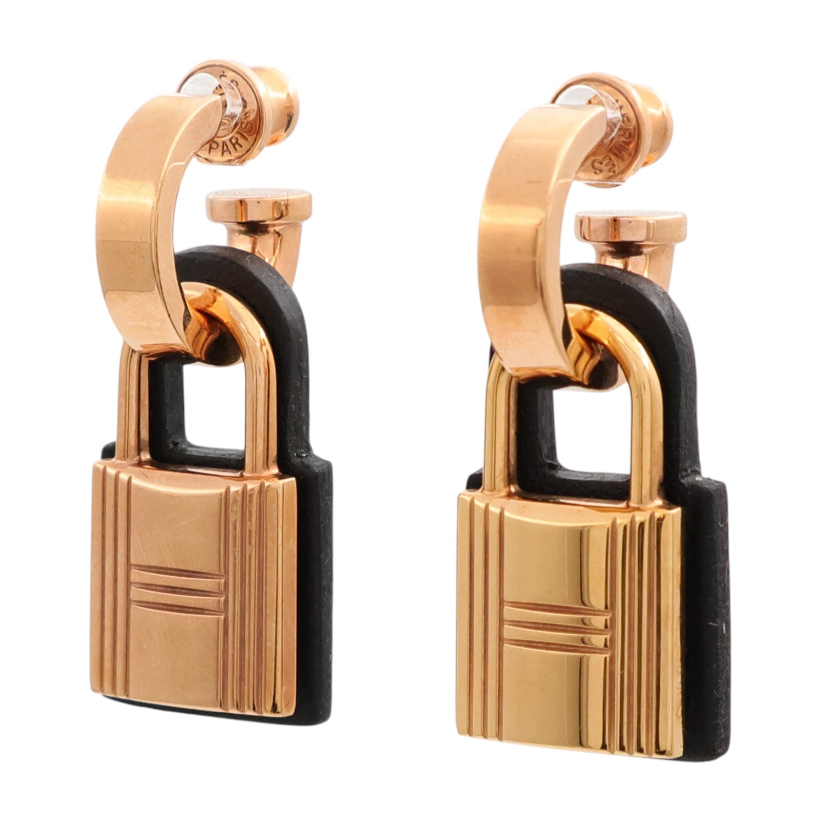 HERMES 金屬/Swift皮革O Kelly Earrings耳環