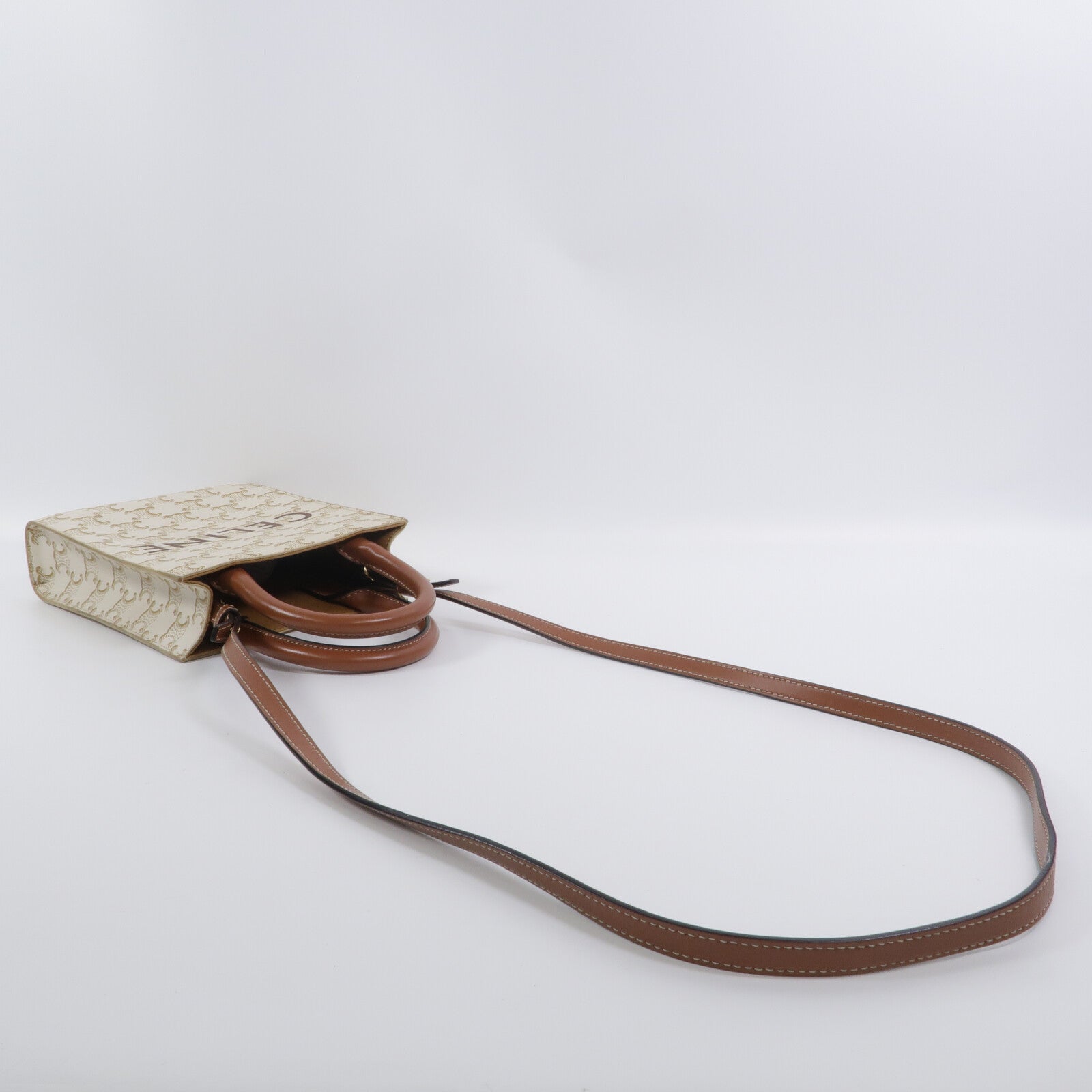 CELINE 塗層帆布Mini Vertical Cabas手挽肩背兩用袋