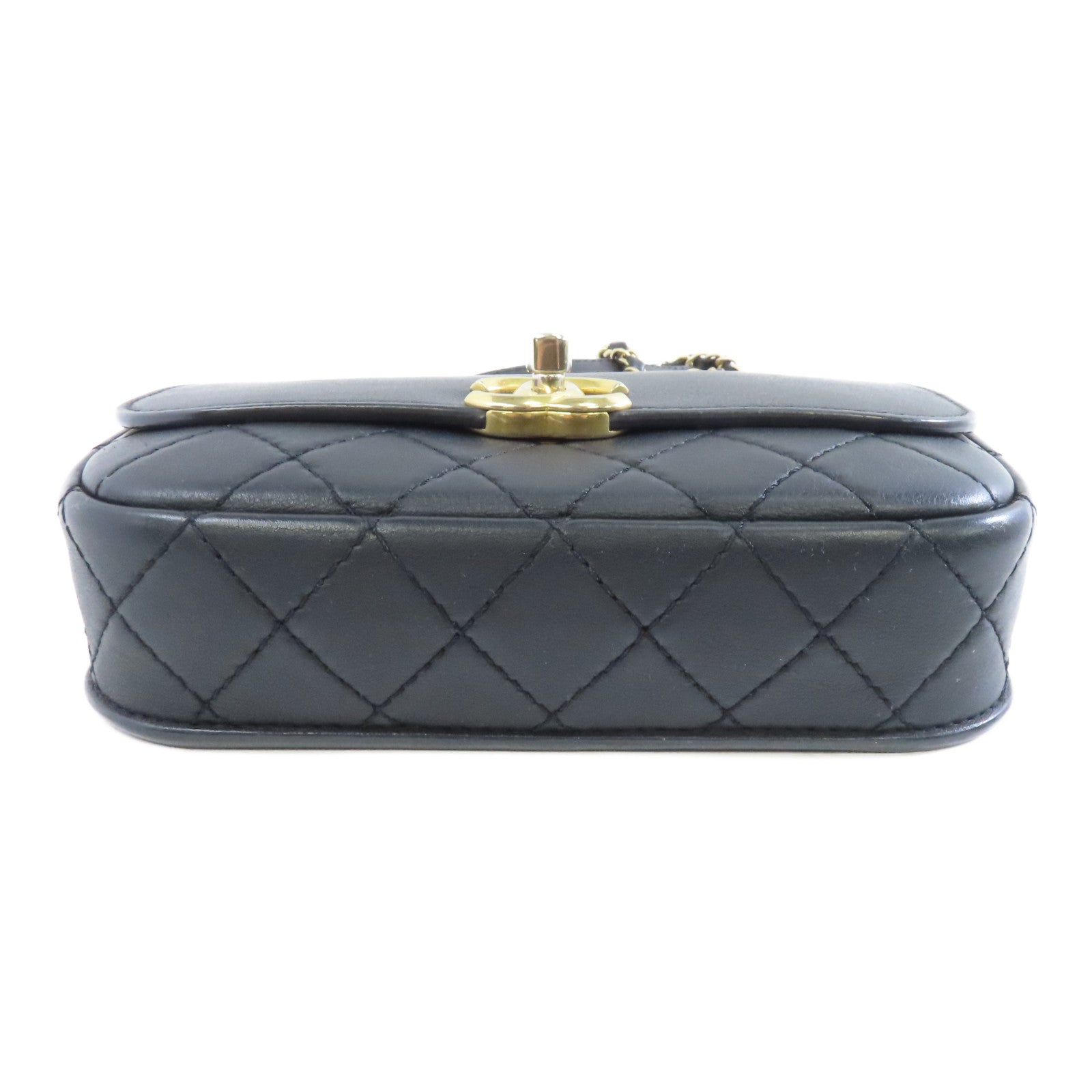CHANEL 【激減優惠】菱格牛皮皮革Chain Shoulder Bag金扣鏈帶肩背袋黑色