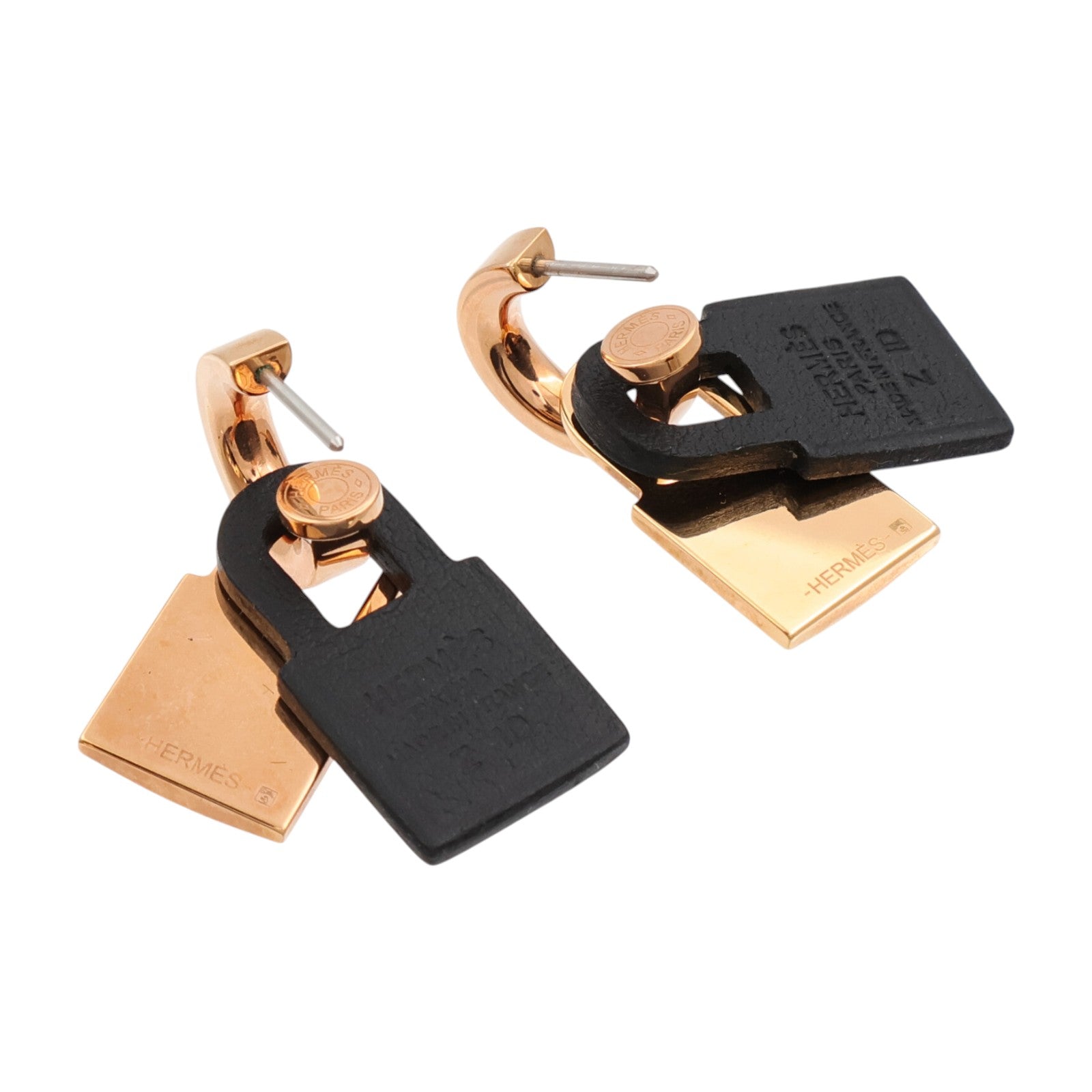 HERMES 金屬/Swift皮革O Kelly Earrings耳環