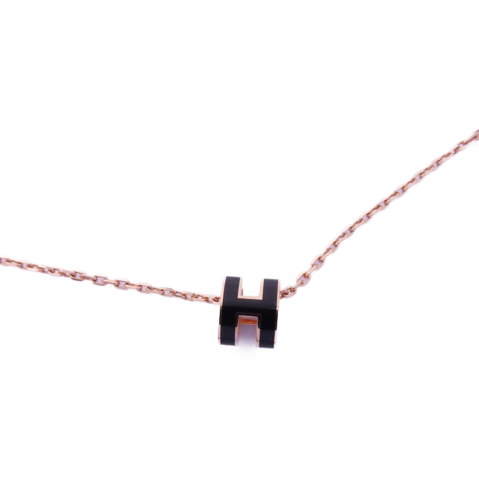 HERMES 金屬Mini Pop H Necklace項鍊黑色/金色