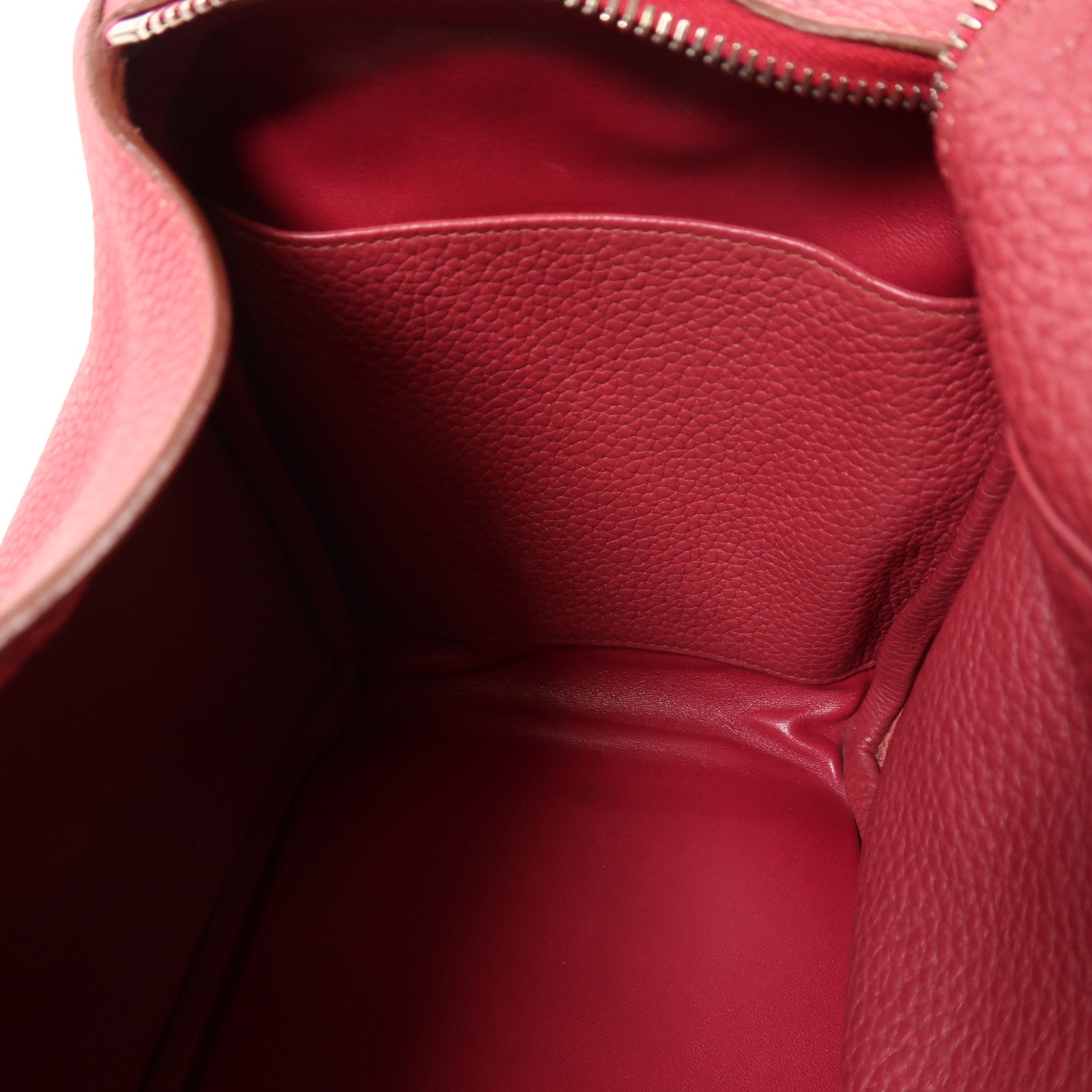 HERMES Clemence皮革Lindy 30銀扣手挽肩背兩用袋Rubis