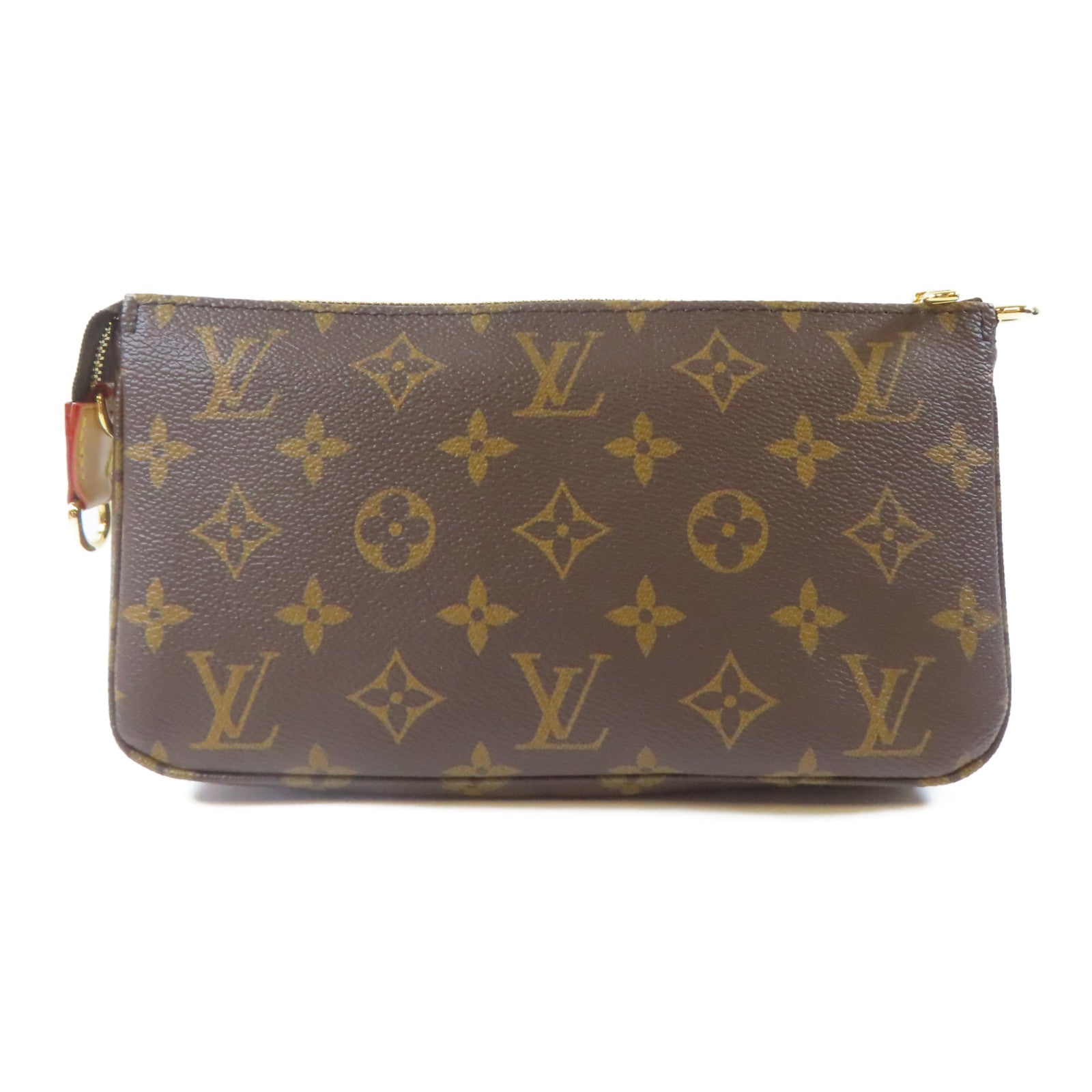 LOUIS VUITTON Monogram Pochette Accessoires金扣手挽袋啡色