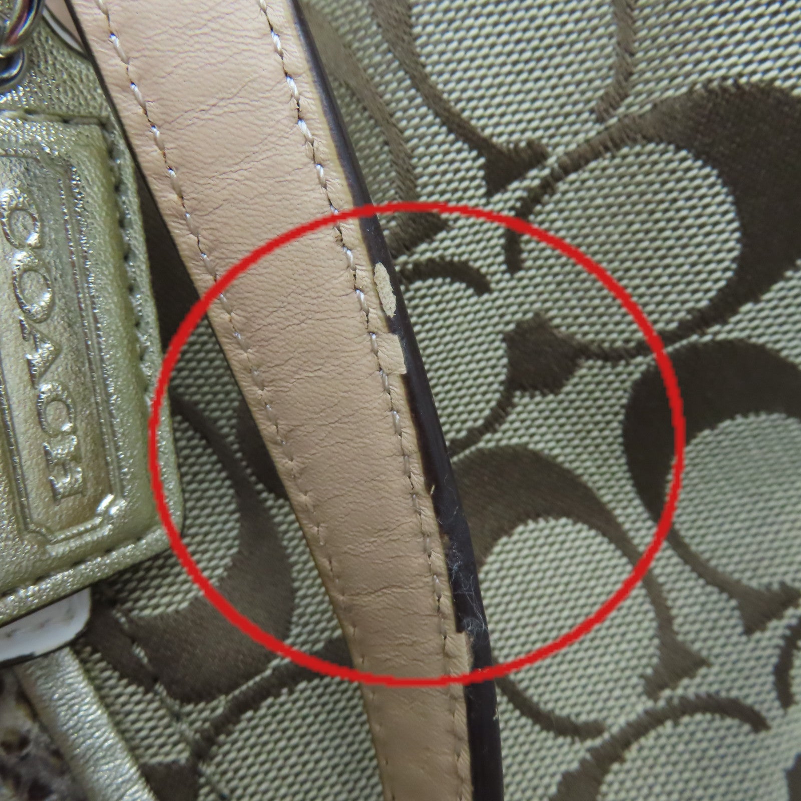 COACH 帆布2Way Shoulder Bag手挽肩背兩用袋啡色/杏色