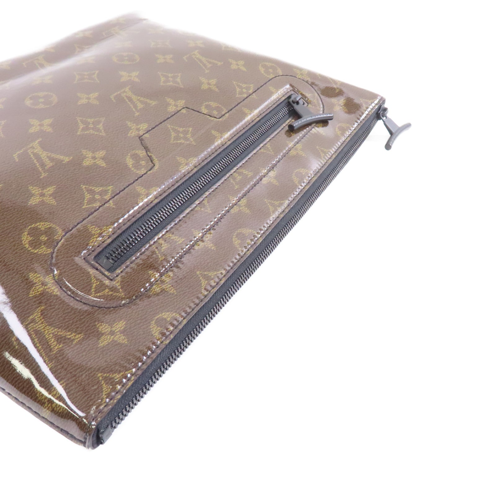 LOUIS VUITTON Monogram Glaze Pochette Pouch手拿包棕色