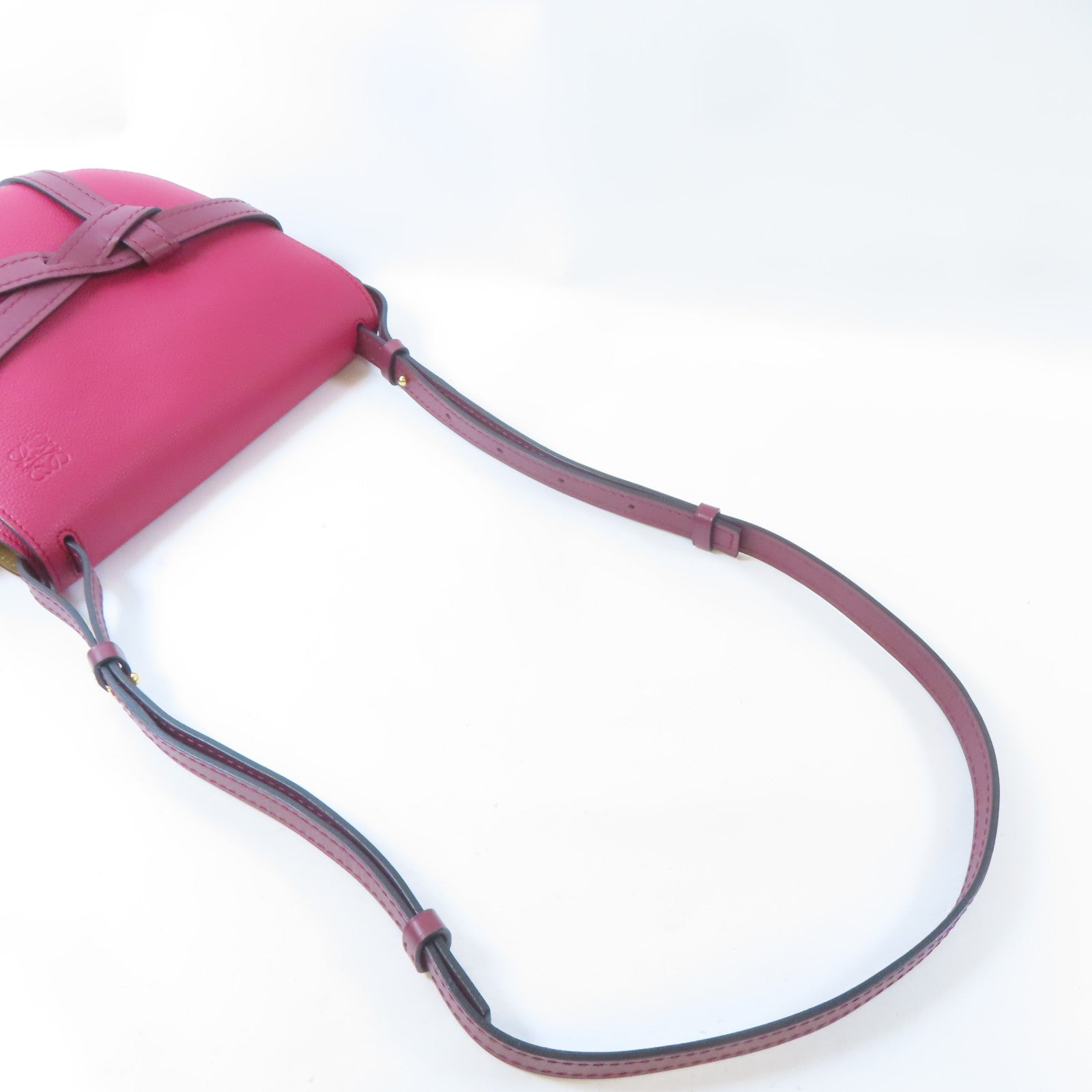 LOEWE 牛皮皮革Gate Small Bag金扣肩背袋紅色