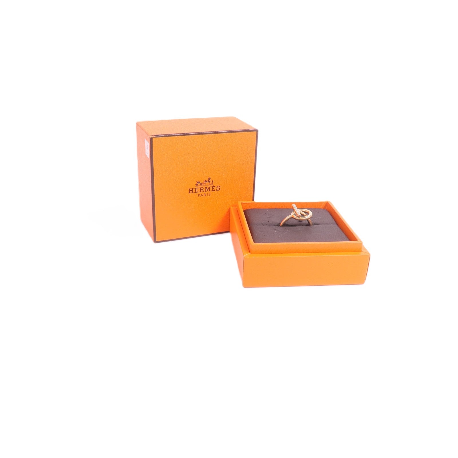 HERMES 18K玫瑰金Echappee Ring鑽石戒指
