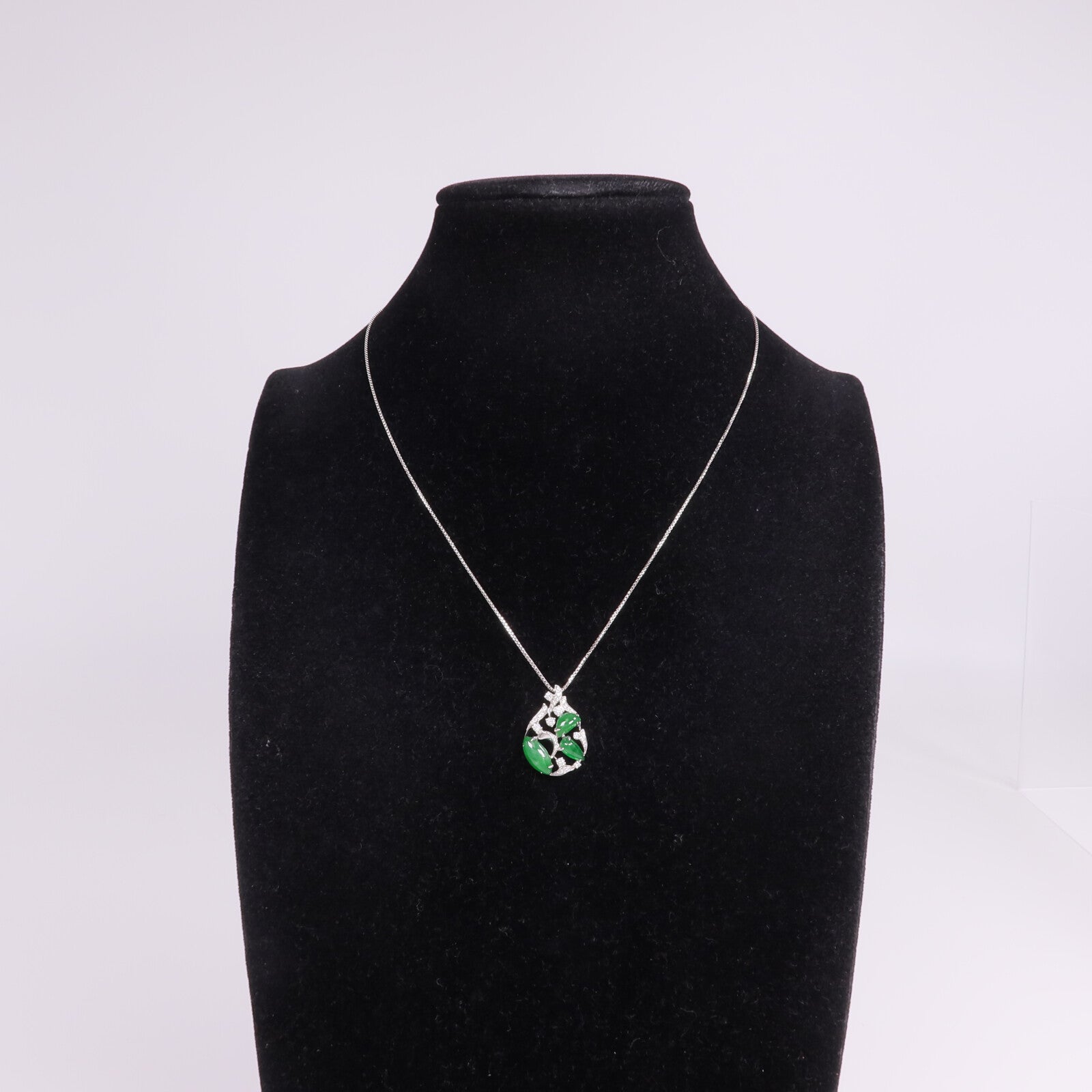 JEWELRY 18K白金Jade Diamond翡翠/鑽石項鍊