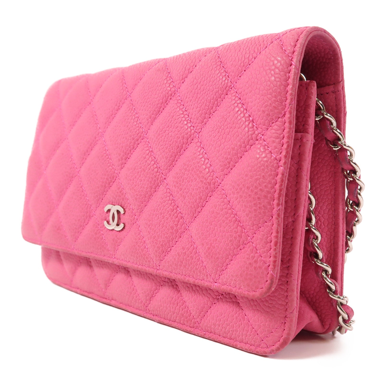 CHANEL 牛皮皮革WOC Wallet On Chain銀扣鏈帶肩背袋