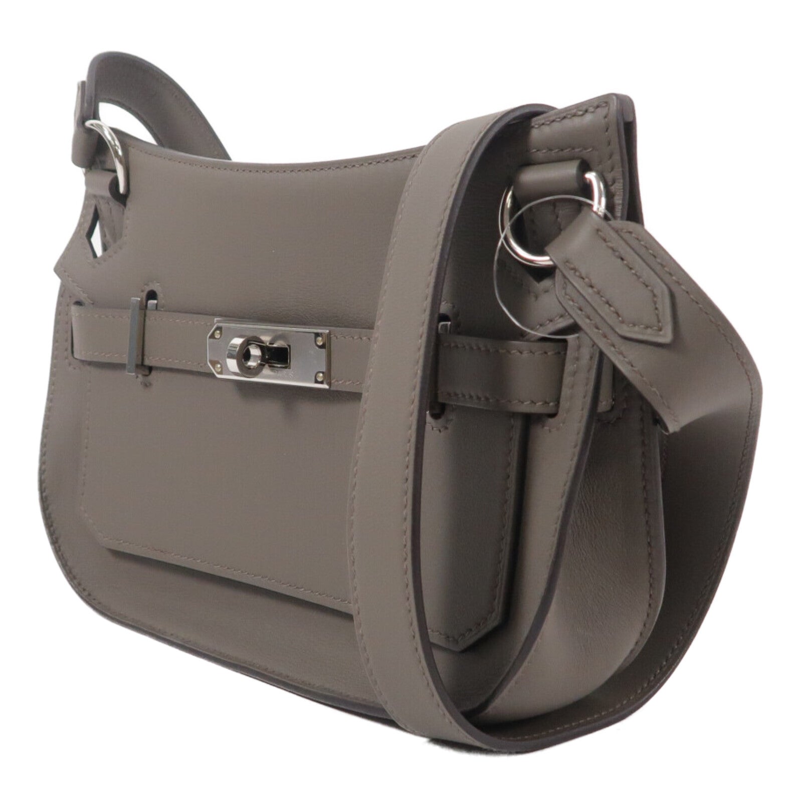 HERMES Swift皮革Mini Jypsiere肩背袋Etain