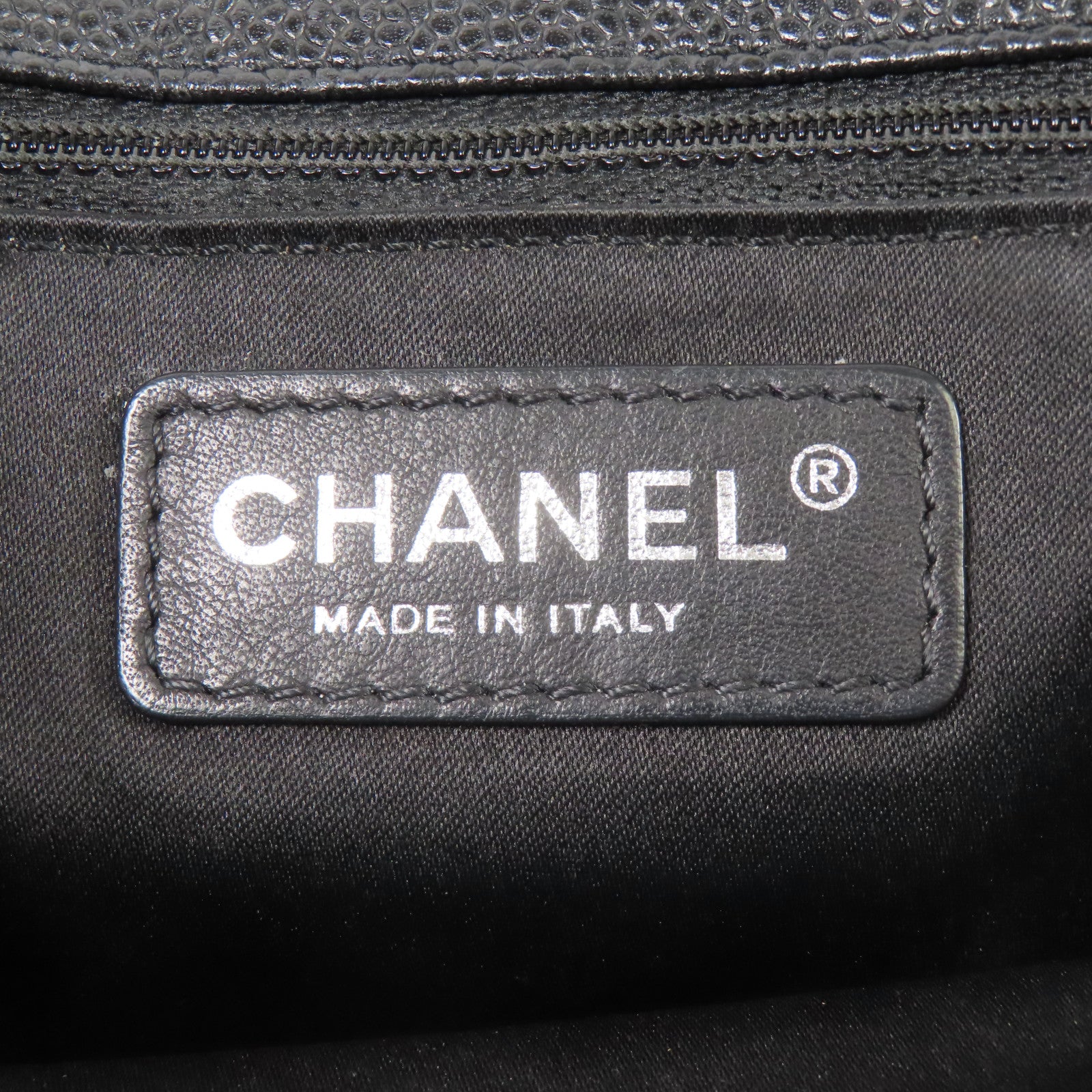 CHANEL 牛皮皮革GST Grand Shopping Tote銀扣鏈帶肩背袋