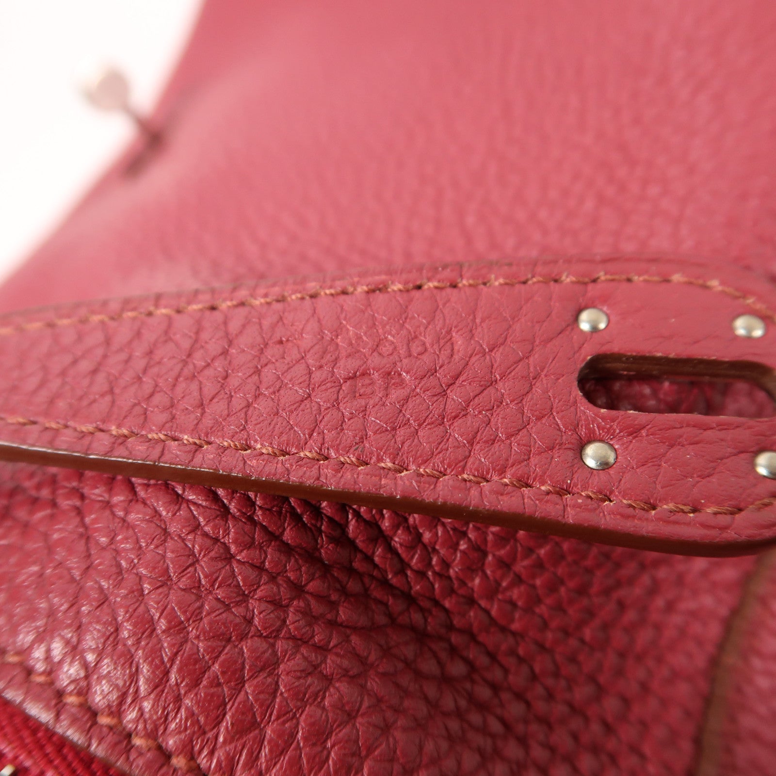 HERMES 【激減優惠】Clemence皮革Lindy 30銀扣手挽肩背兩用袋Rubis