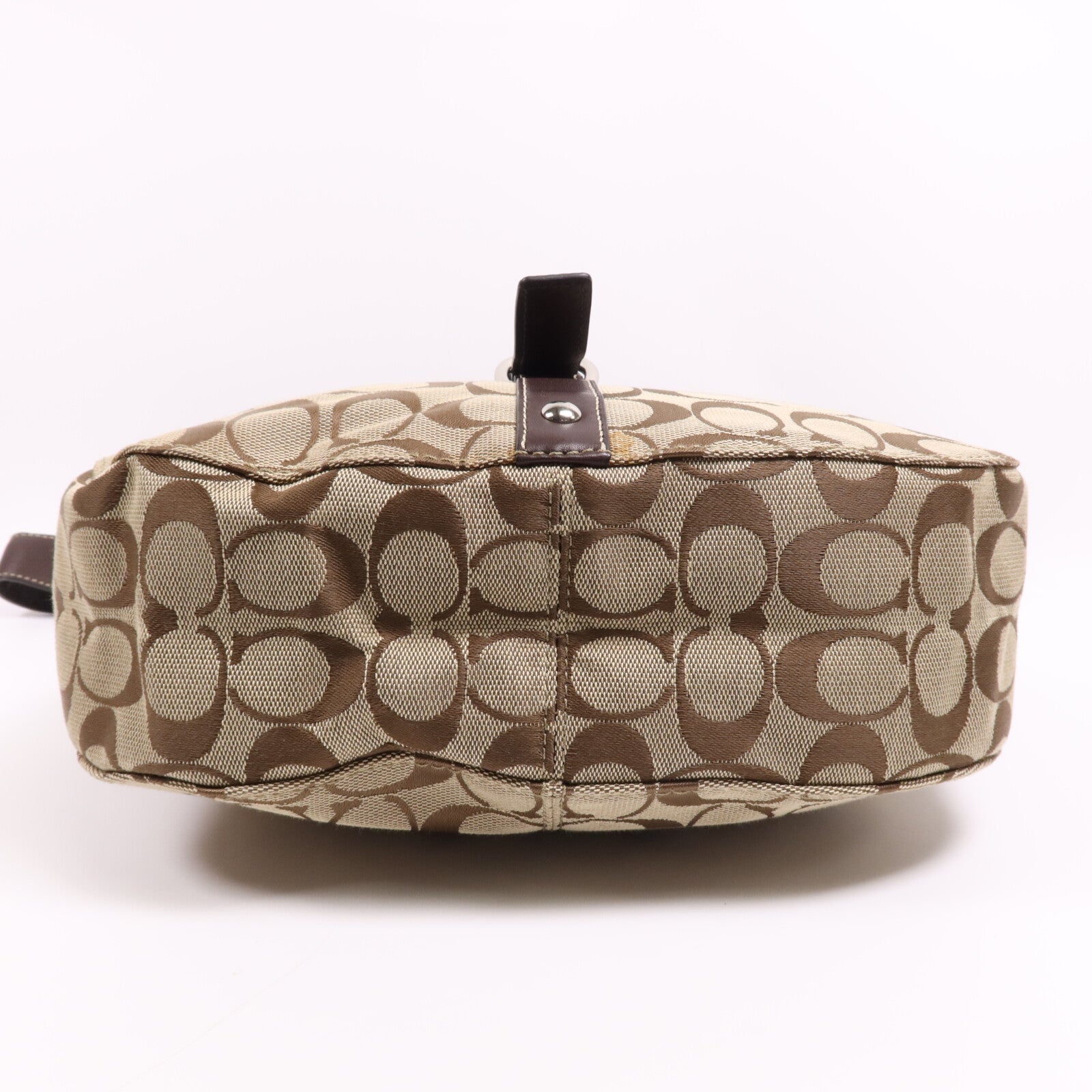 COACH 帆布Shoulder Bag銀扣肩背袋