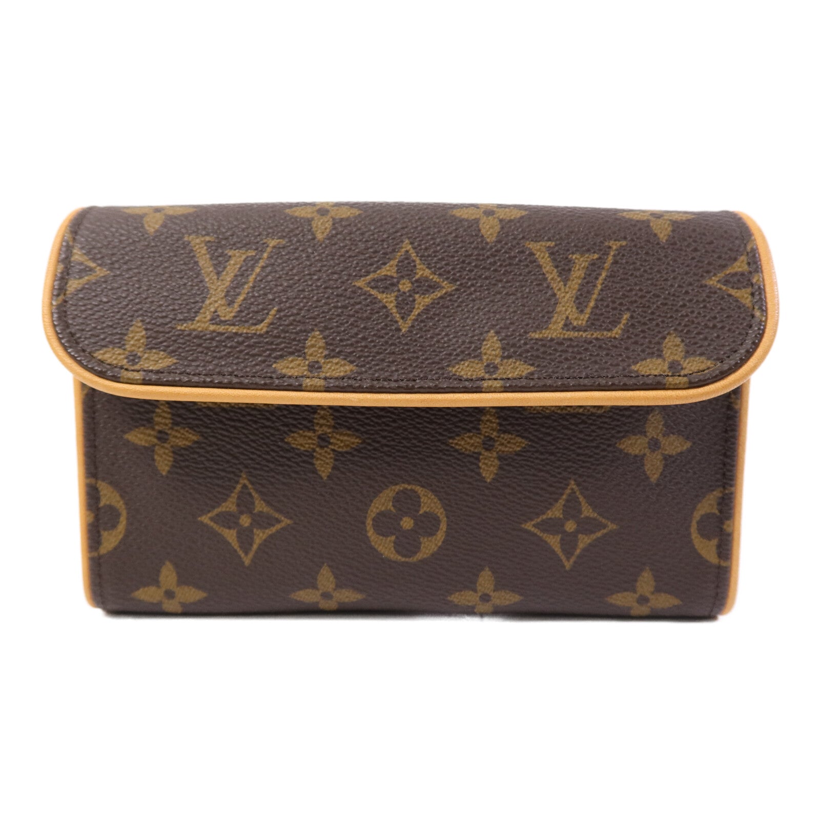 LOUIS VUITTON Monogram Pochette Florentine金扣腰包棕色