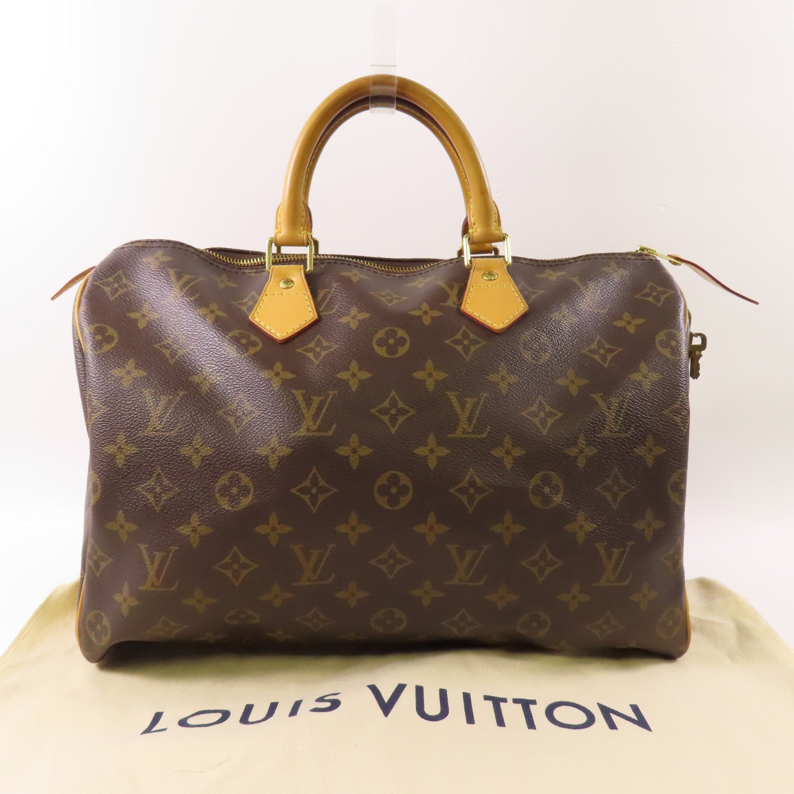LOUIS VUITTON Monogram Speedy 35金扣手挽袋