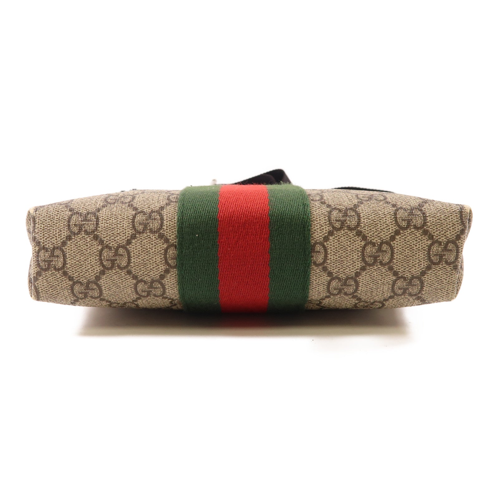 GUCCI 塗層帆布Shoulder Bag銀扣肩背袋