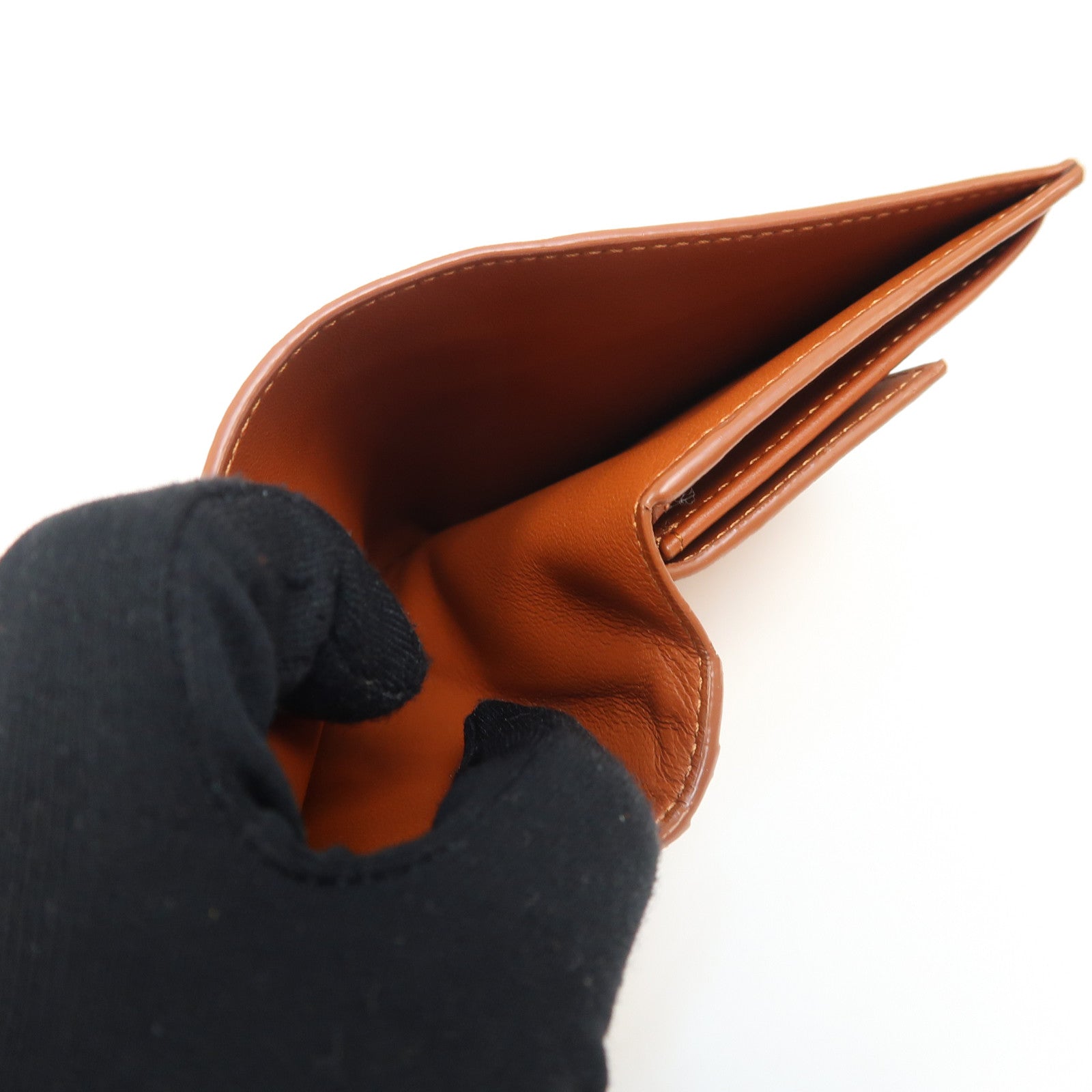 CELINE 【激減優惠】牛皮皮革Wallet金扣錢包啡色/淺藍色