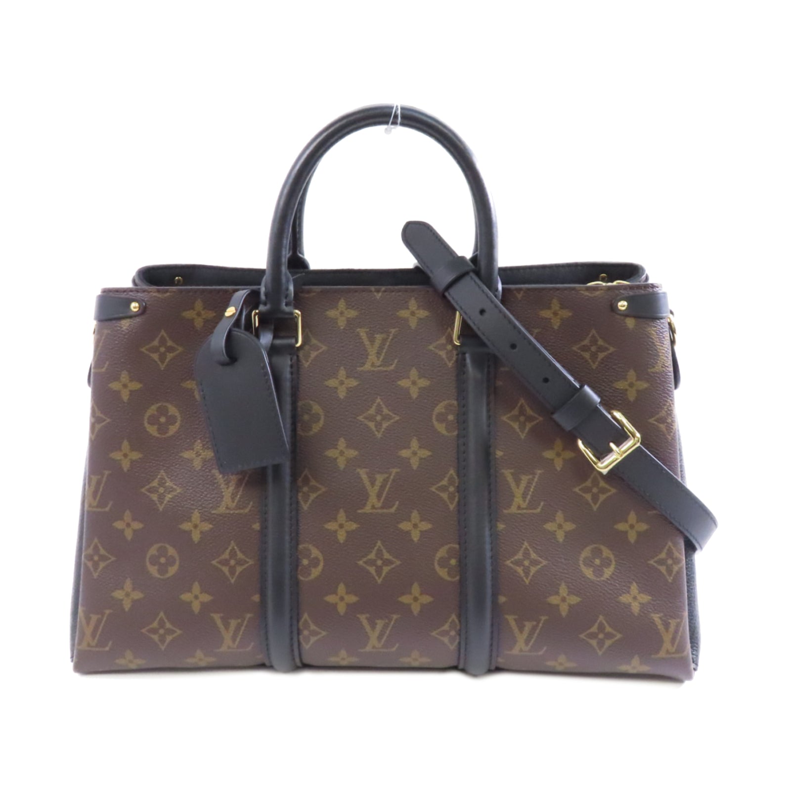 LOUIS VUITTON Monogram Soufflot MM金扣手挽肩背兩用袋啡色