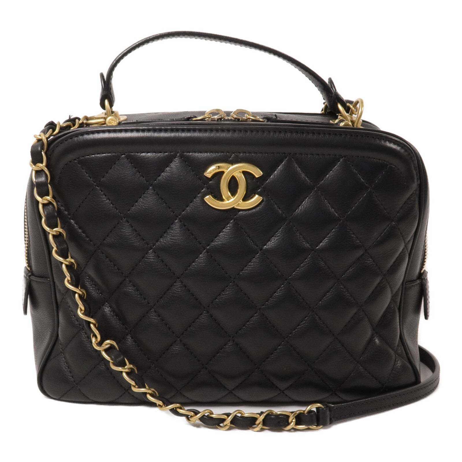 CHANEL 牛皮皮革2 Way Shoulder Bag鏈帶肩背袋