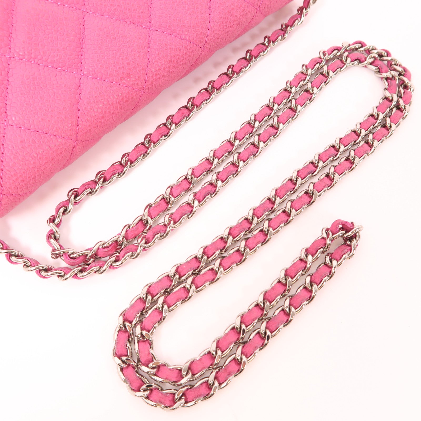 CHANEL 牛皮皮革WOC Wallet On Chain銀扣鏈帶肩背袋