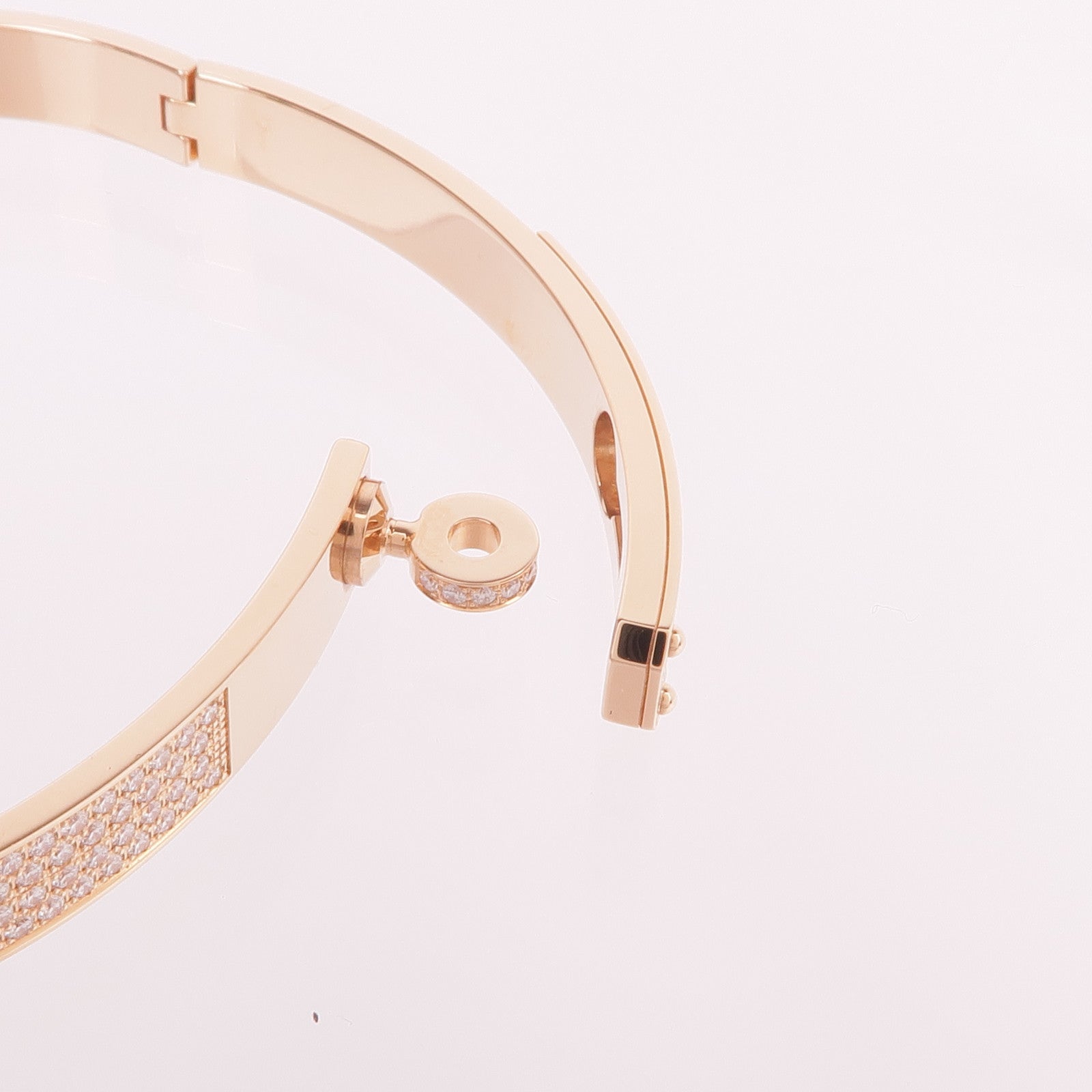 HERMES 【激減優惠】18K玫瑰金Kelly Bracelet Small Model鑽石手鐲
