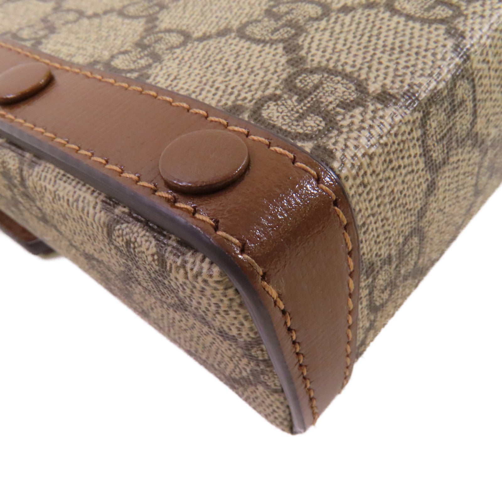 GUCCI 塗層帆布Horsebit 1955 Shoulder Bag金扣肩背袋啡色