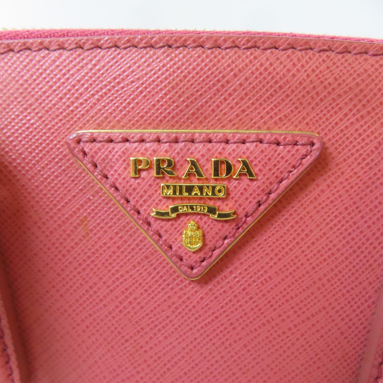 PRADA 牛皮皮革2 Way Shoulder金扣手挽肩背兩用袋粉紅色