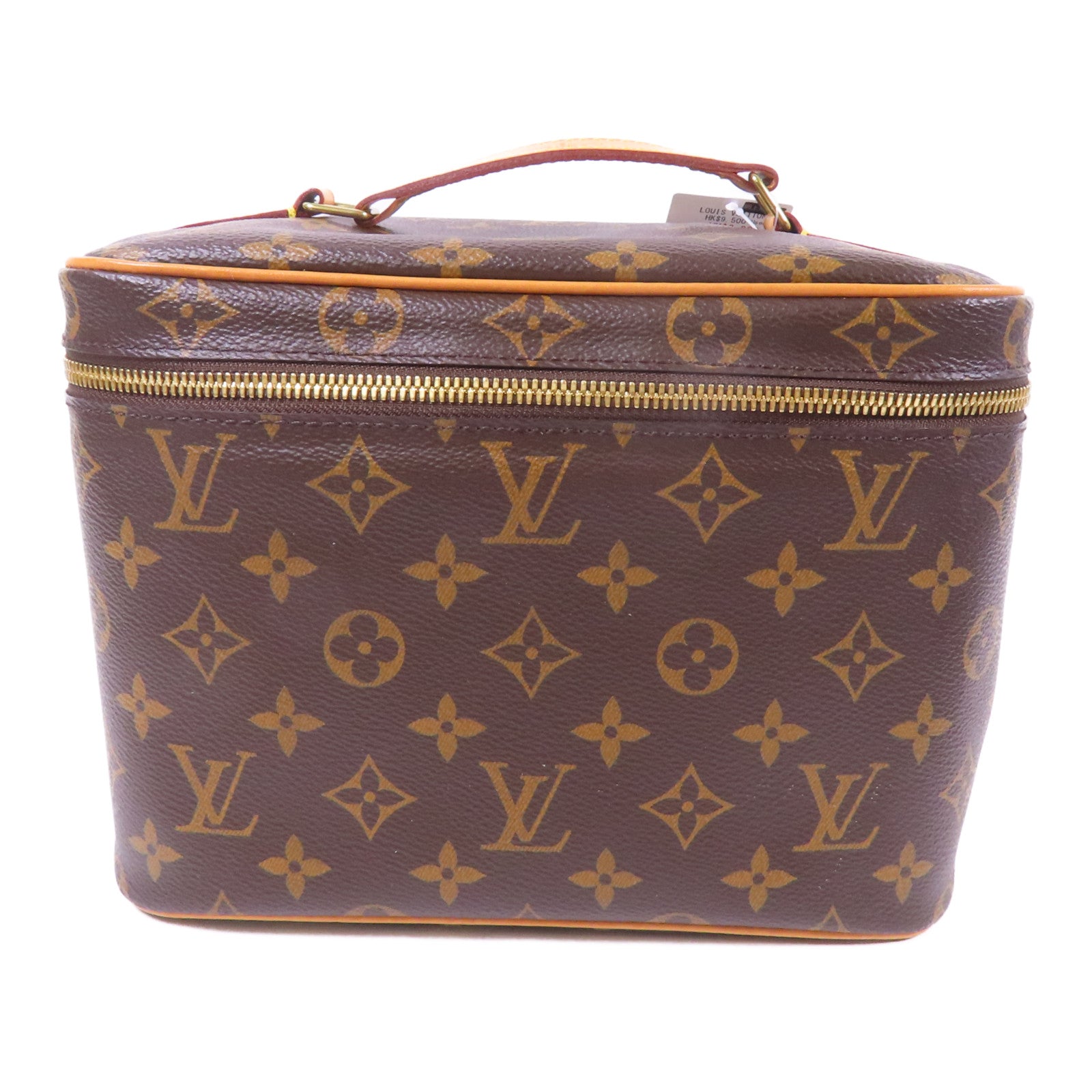 LOUIS VUITTON Monogram Nice Mini金扣手挽袋棕色