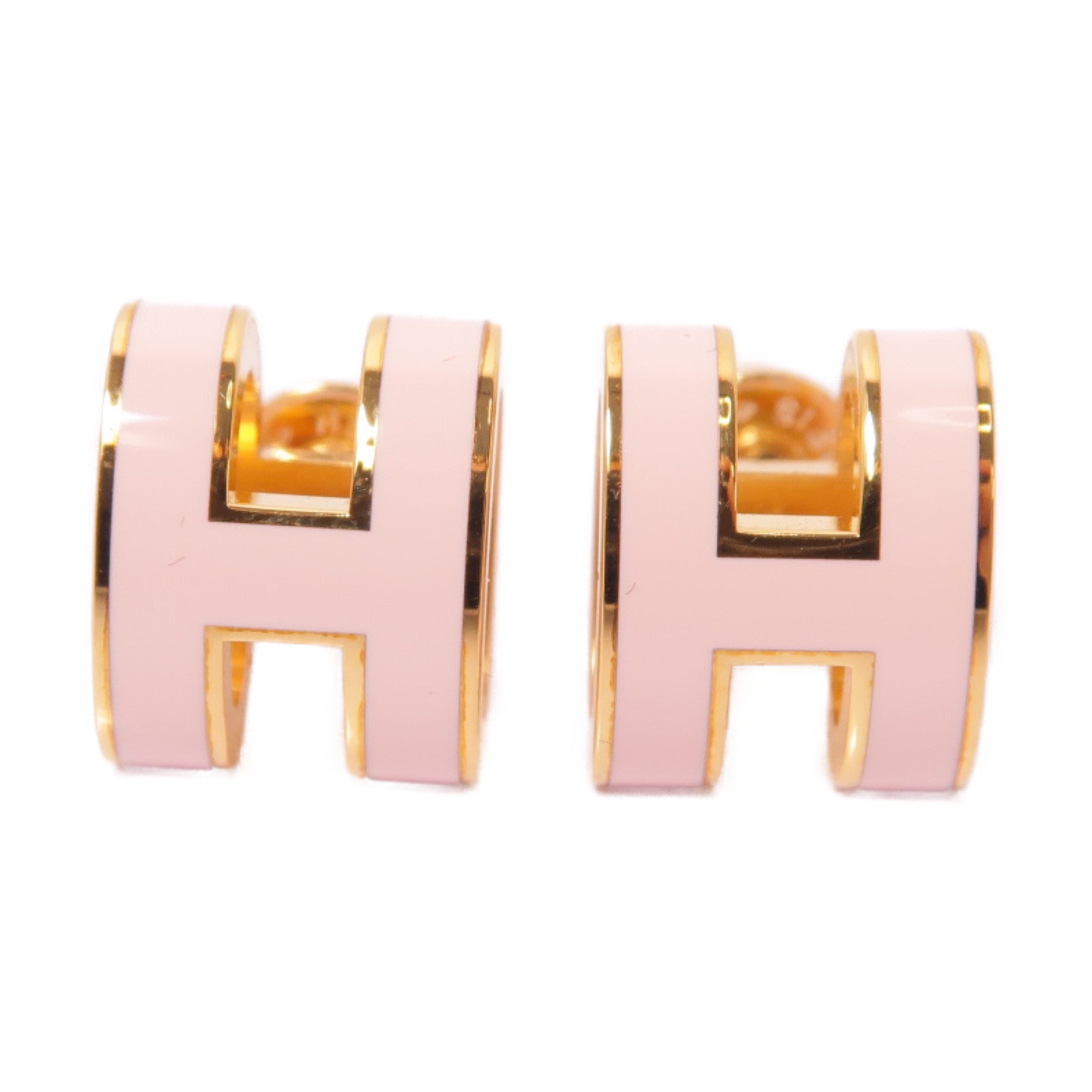 HERMES 金屬Pop H Earrings耳環粉紅色/金色
