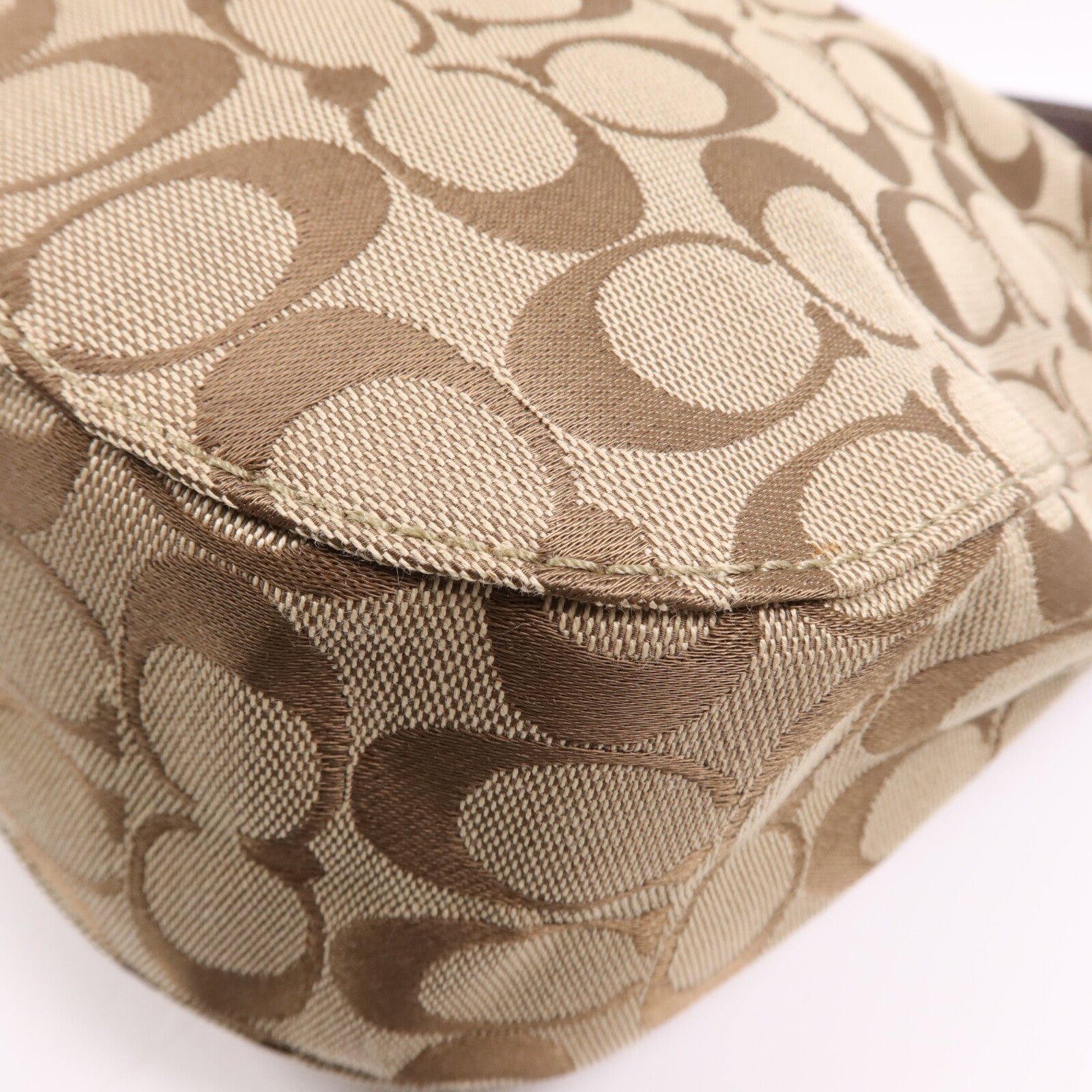 COACH 帆布Shoulder Bag銀扣肩背袋