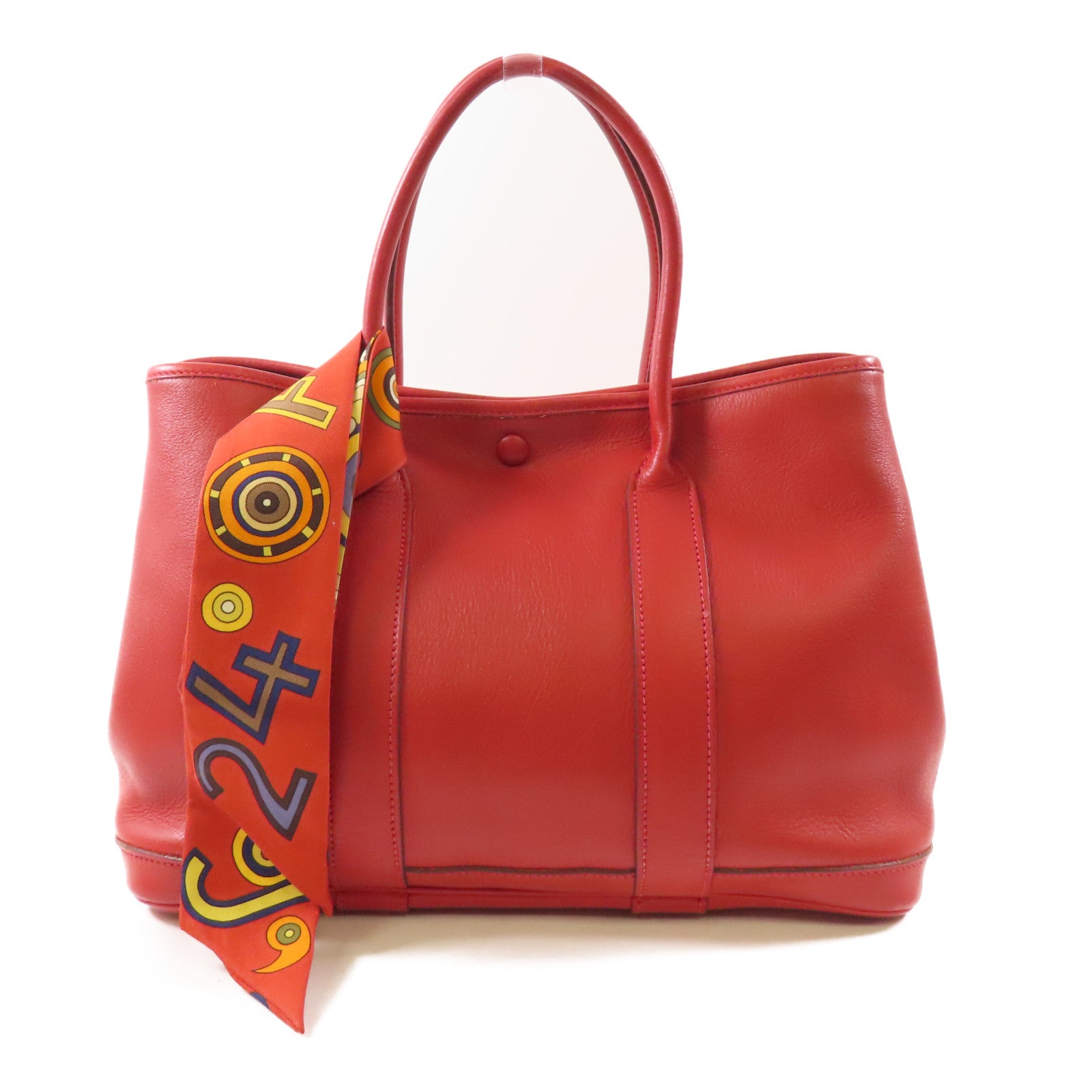 HERMES 皮革Twilly Garden Party TPM手挽袋Vermillon