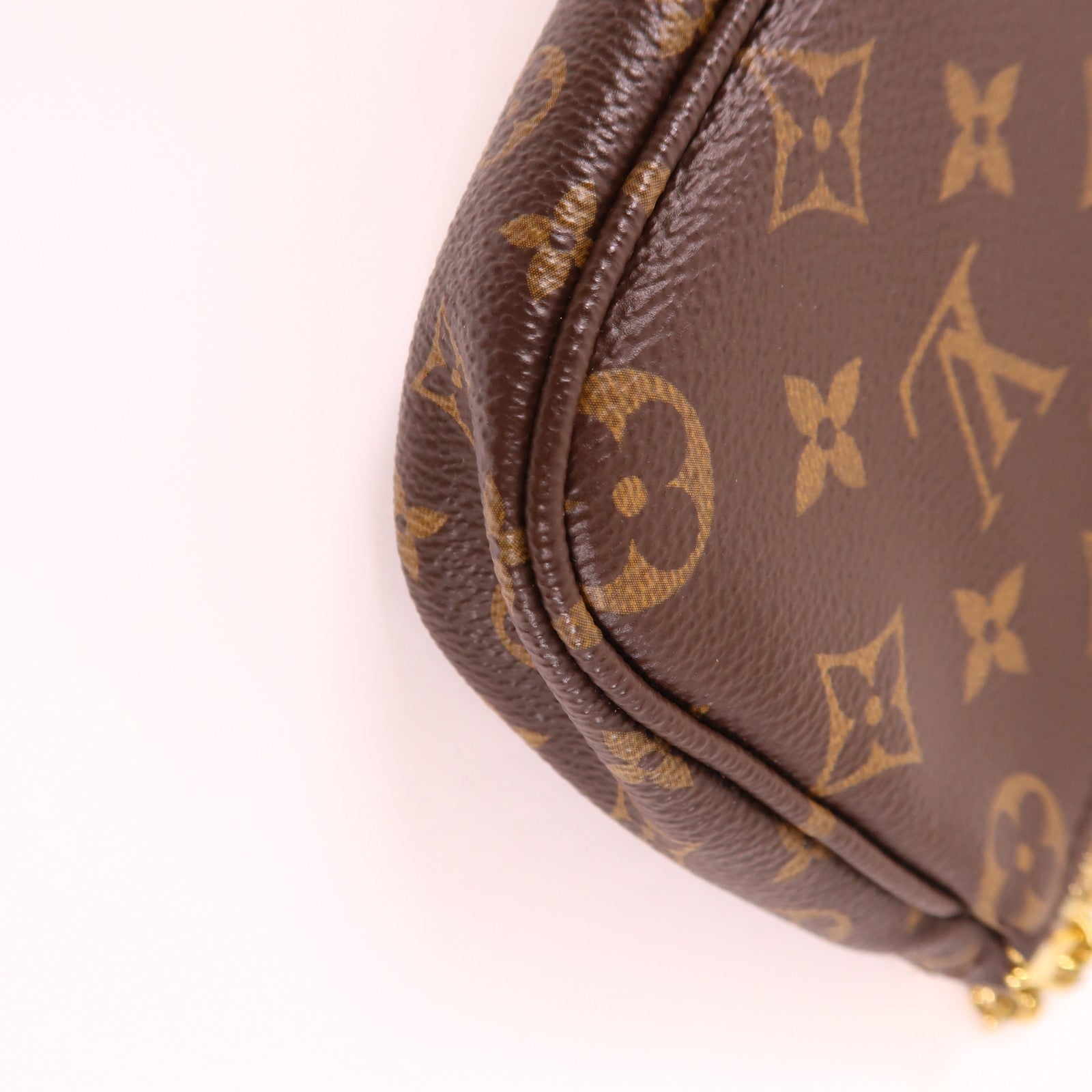 LOUIS VUITTON Monogram Multi Pochette Accessoires金扣手挽肩背兩用袋棕色