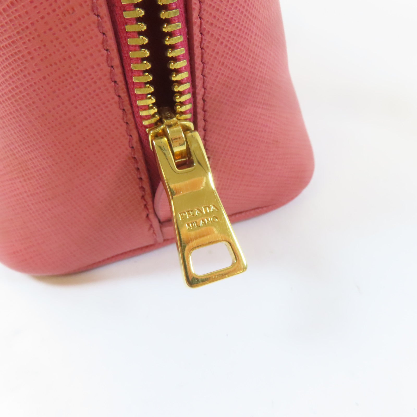 PRADA 牛皮皮革2 Way Shoulder金扣手挽肩背兩用袋粉紅色