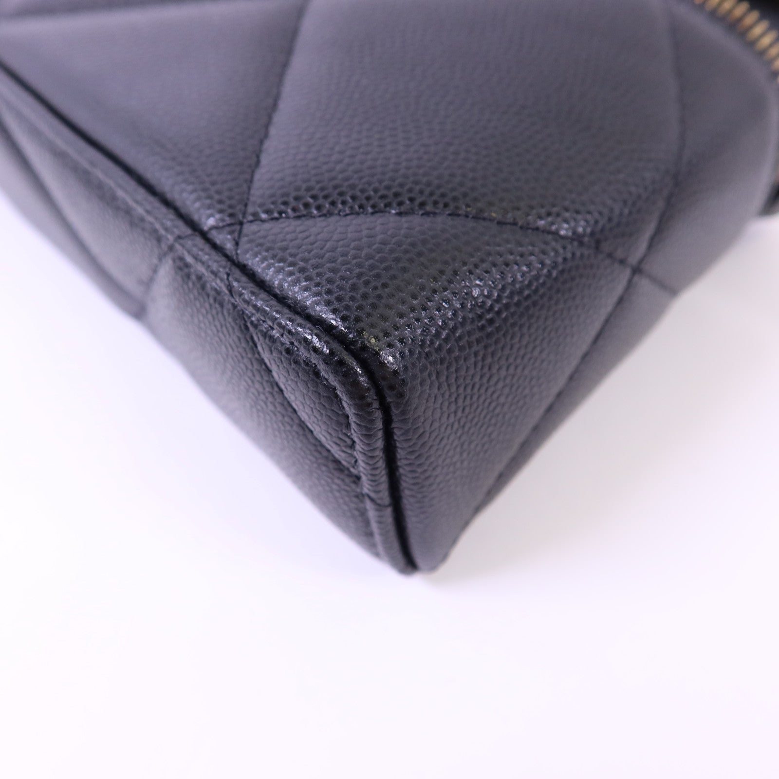CHANEL 牛皮皮革Vanity With Chain金扣手挽肩背兩用袋