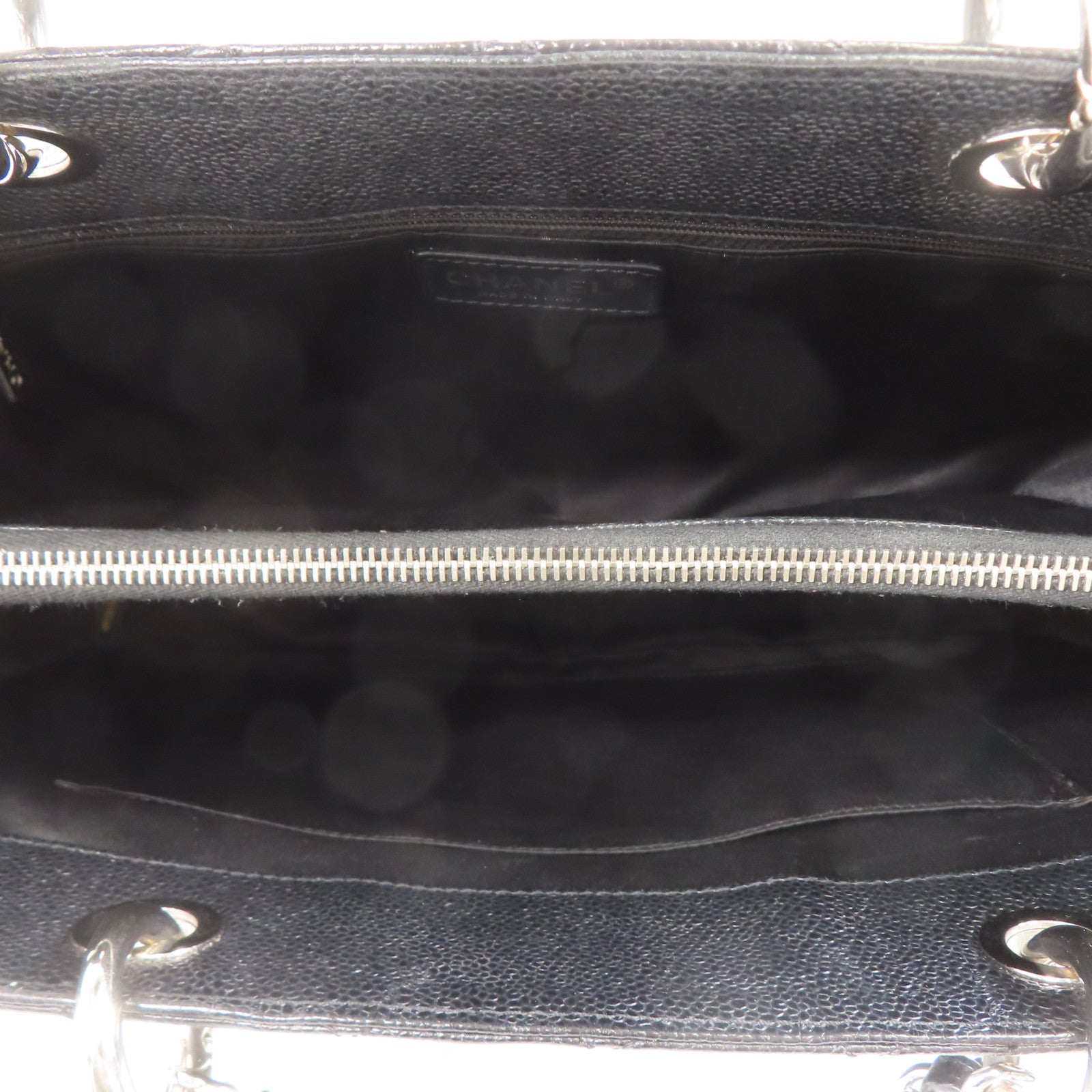 CHANEL 牛皮皮革GST Grand Shopping Tote銀扣鏈帶肩背袋