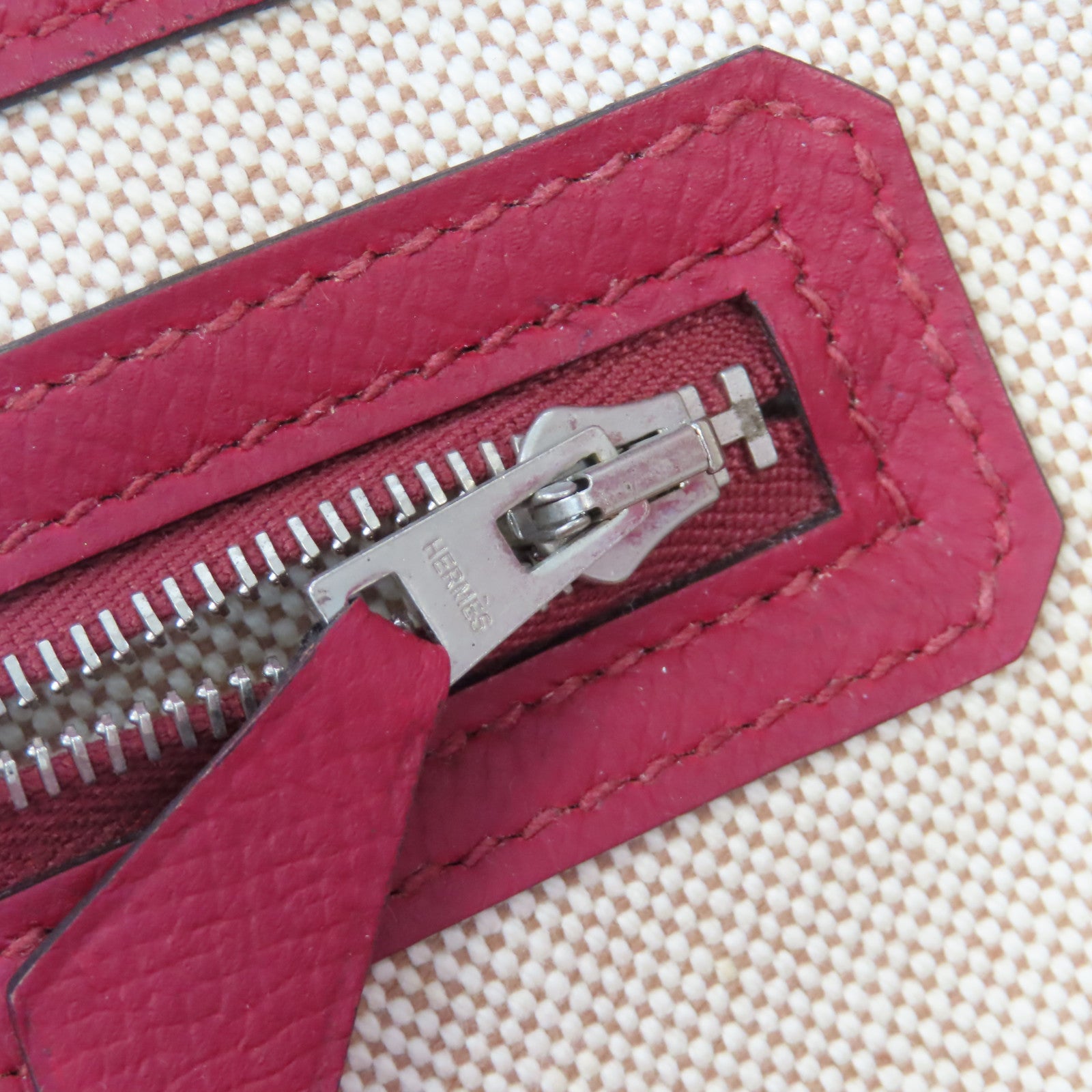 HERMES Maxibox Cabas Handbag 071257CK Evercolor/Epsom Leather Bleu Agate/Rouge