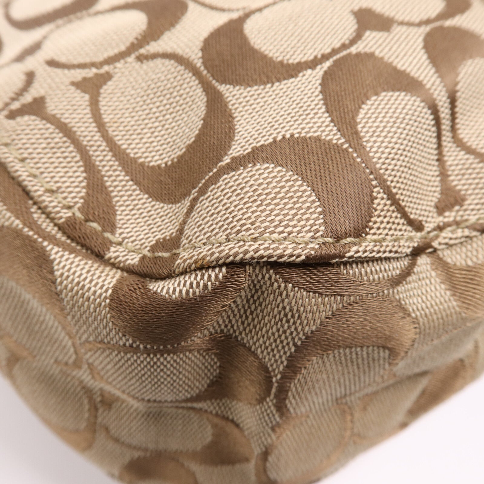 COACH 帆布Shoulder Bag銀扣肩背袋