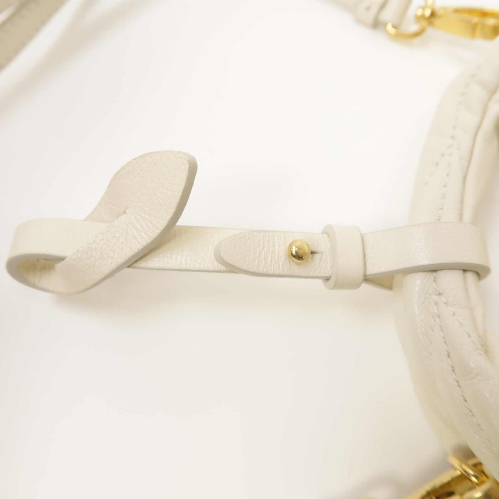 Miu Miu 【激減優惠】羊皮皮革2 Way Shoulder金扣手挽肩背兩用袋白色