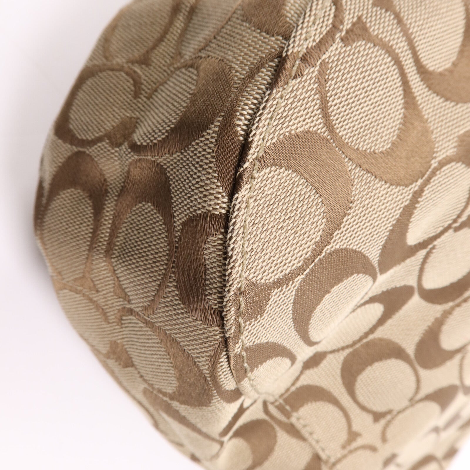 COACH 帆布Shoulder Bag銀扣肩背袋