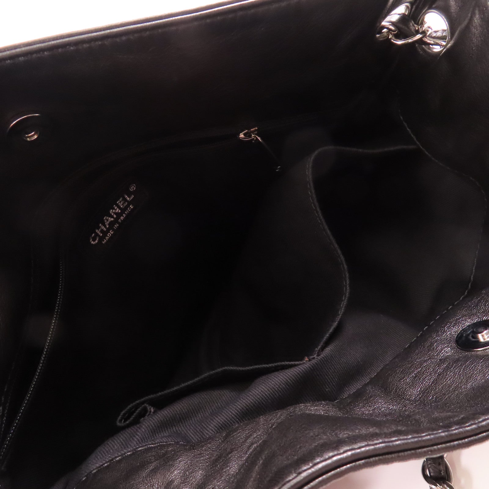 CHANEL 羊皮皮革Shoulder Bag銀扣鏈帶肩背袋