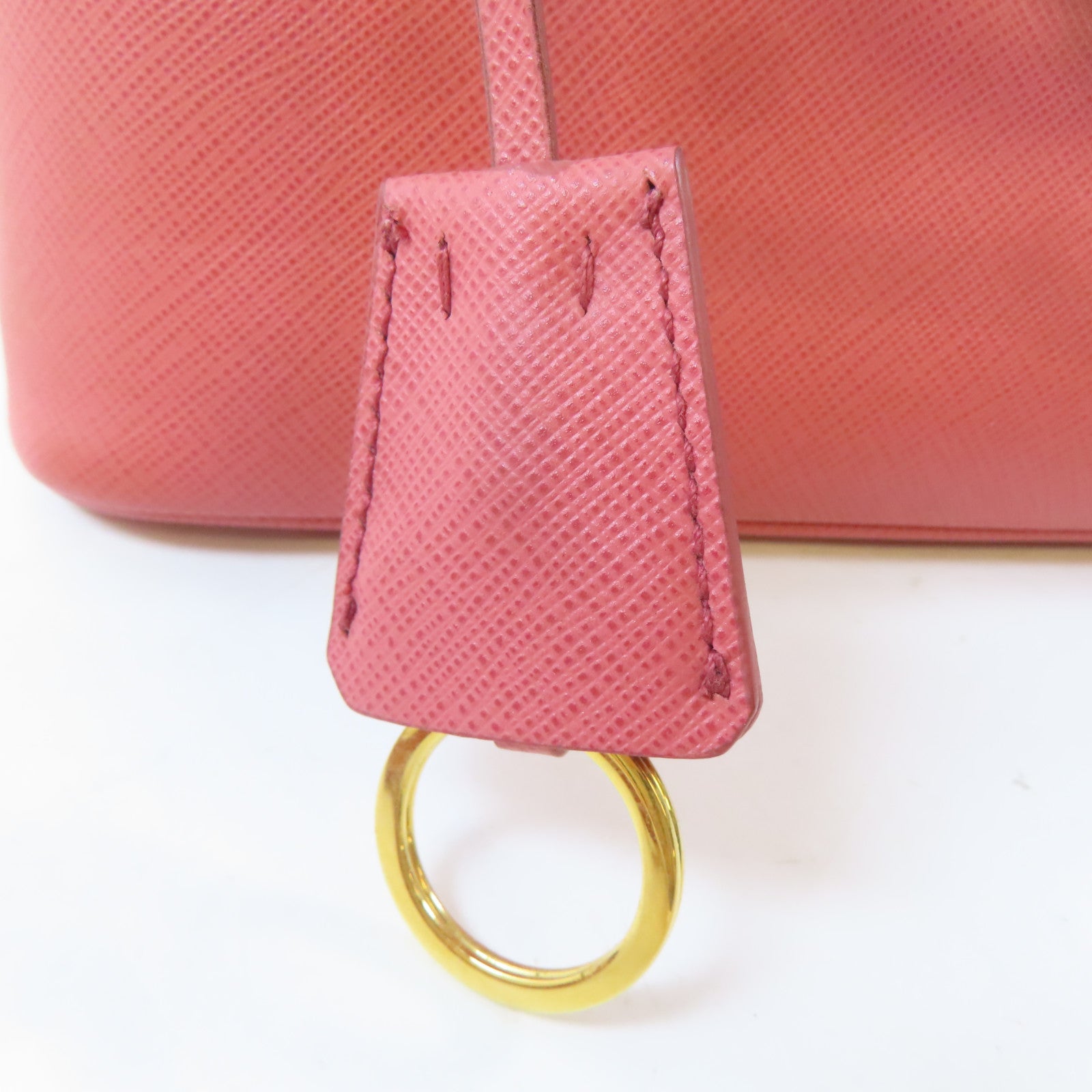 PRADA 牛皮皮革2 Way Shoulder金扣手挽肩背兩用袋粉紅色