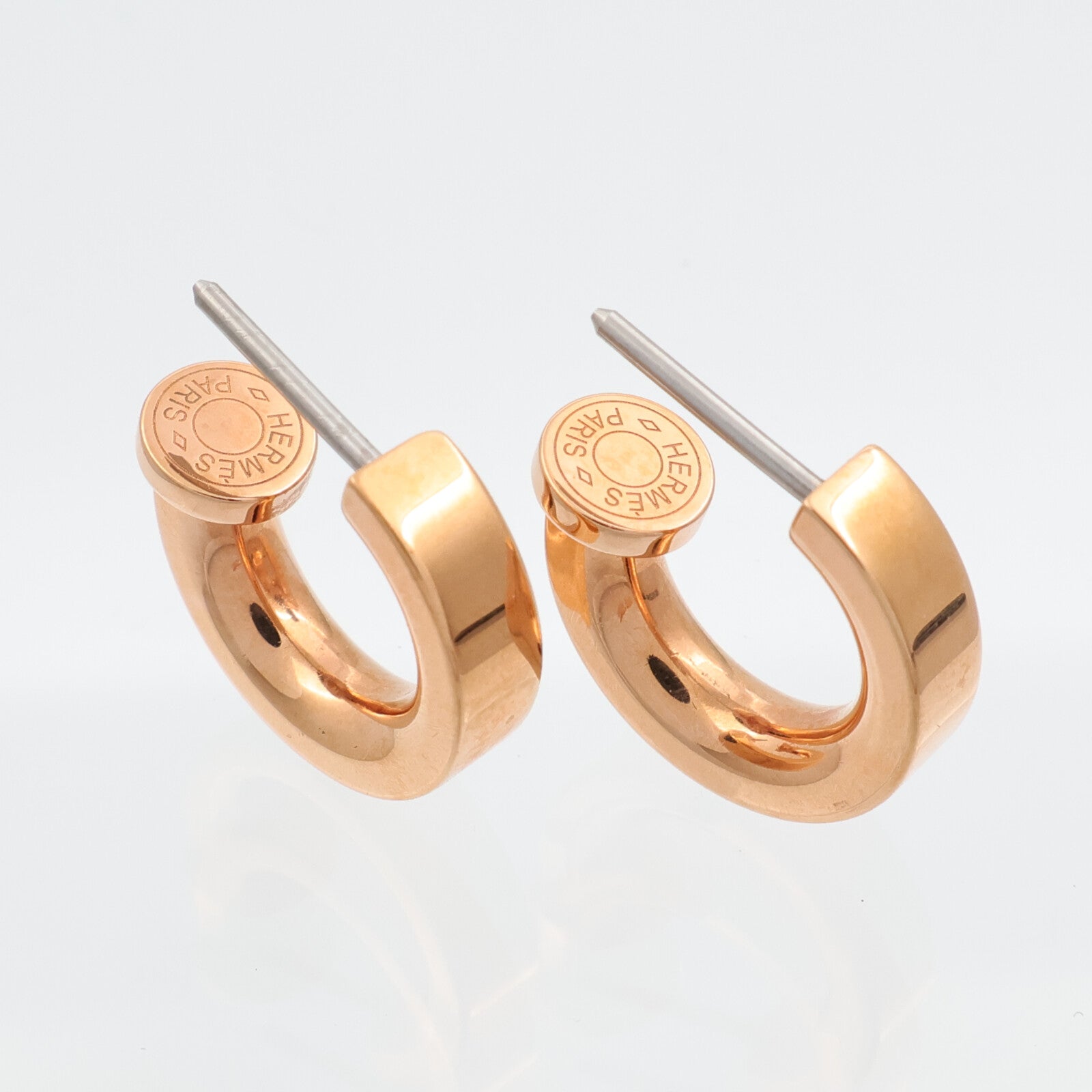 HERMES 金屬/Swift皮革O Kelly Earrings耳環