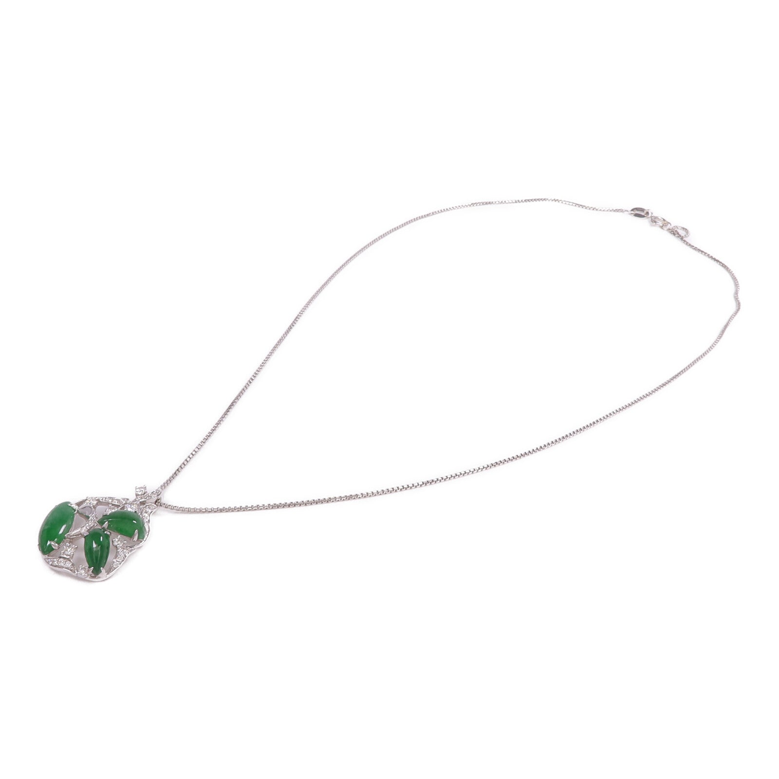 JEWELRY 18K白金Jade Diamond翡翠/鑽石項鍊