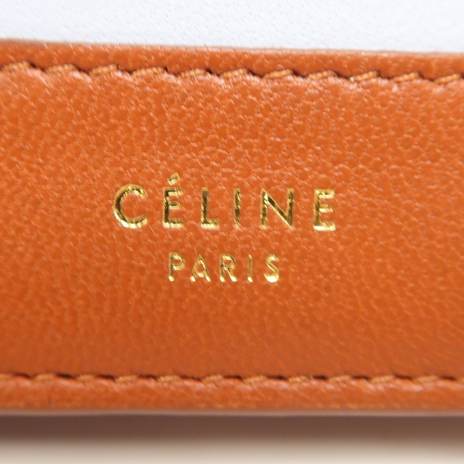 CELINE 【激減優惠】牛皮皮革Wallet金扣錢包啡色/淺藍色