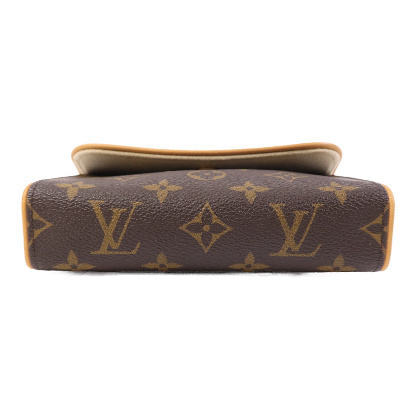 LOUIS VUITTON Monogram Pochette Florentine金扣腰包棕色