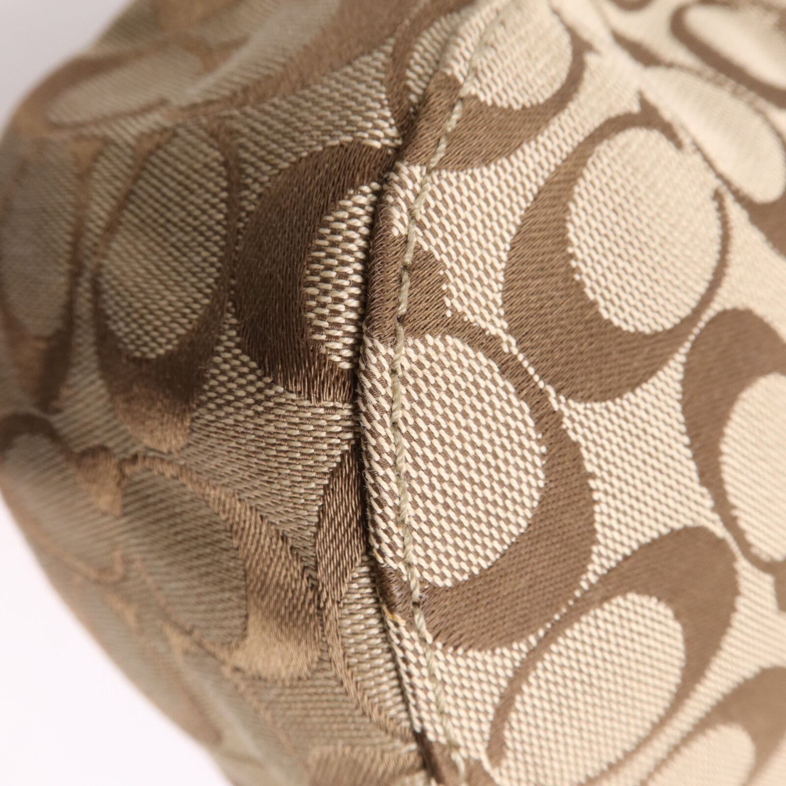 COACH 帆布Shoulder Bag銀扣肩背袋