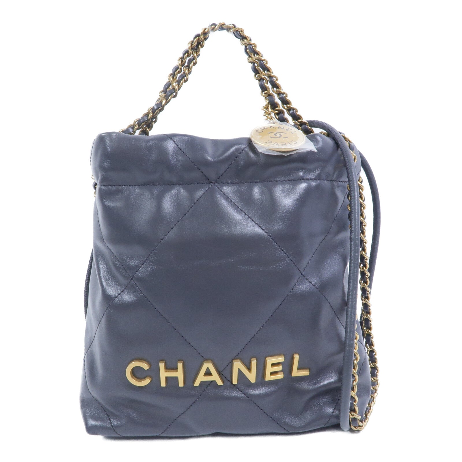 CHANEL 【激減優惠】牛皮皮革Chanel 22 Mini鏈帶手挽肩背兩用袋