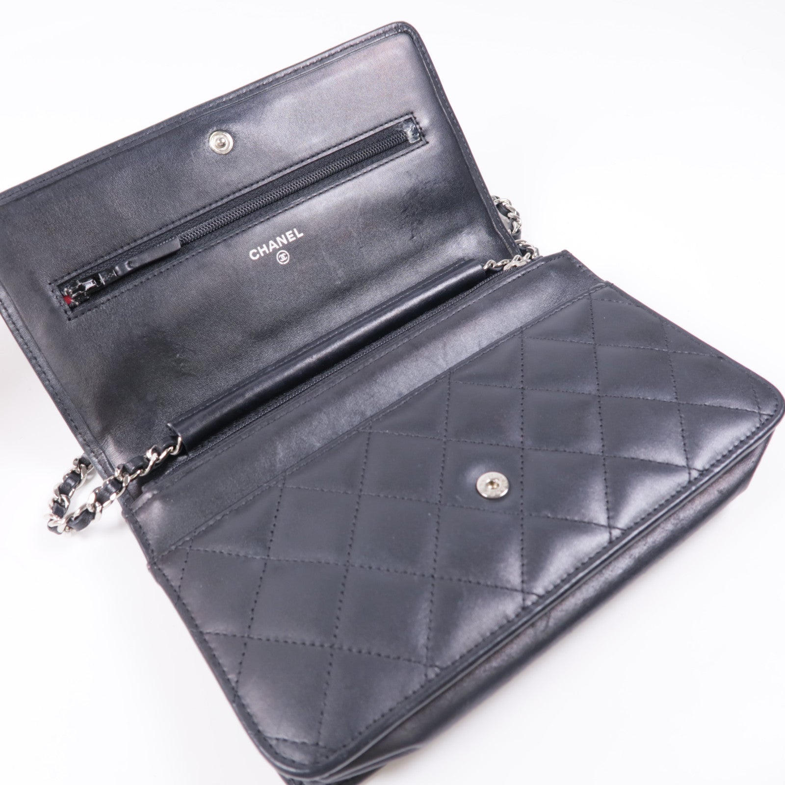 CHANEL【激減優惠】 牛皮皮革Cambon Wallet On Chain銀扣鏈帶肩背袋