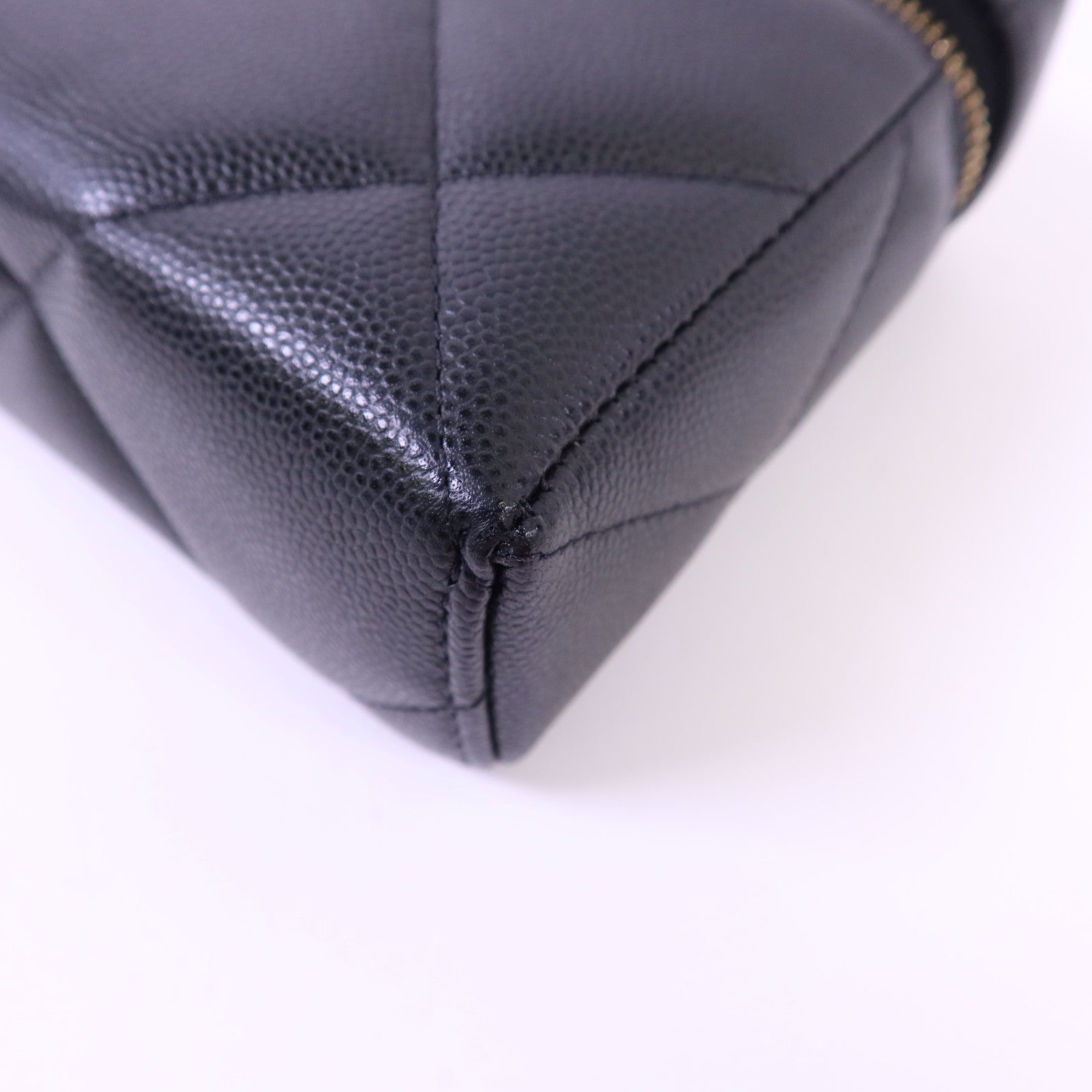 CHANEL 牛皮皮革Vanity With Chain金扣手挽肩背兩用袋